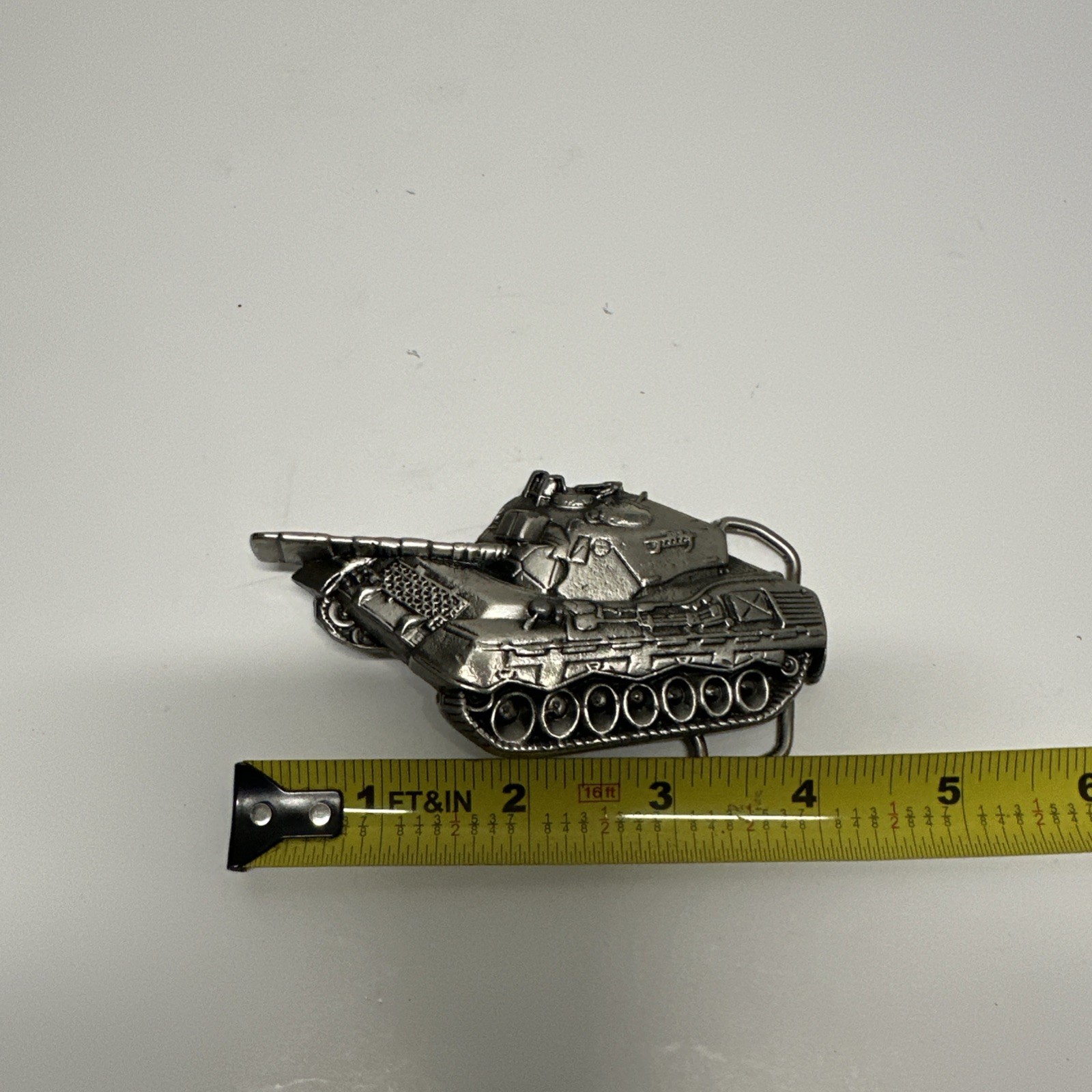 Vintage Tank Army Military Belt Buckle Brass Numbered 2102