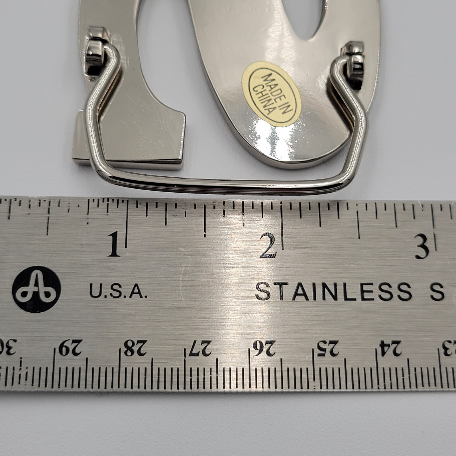 S Initial Brushed Chrome Belt Buckle 2 1/2&Prime; x 2&Prime; Up To 1 1/4&Prime; Belt