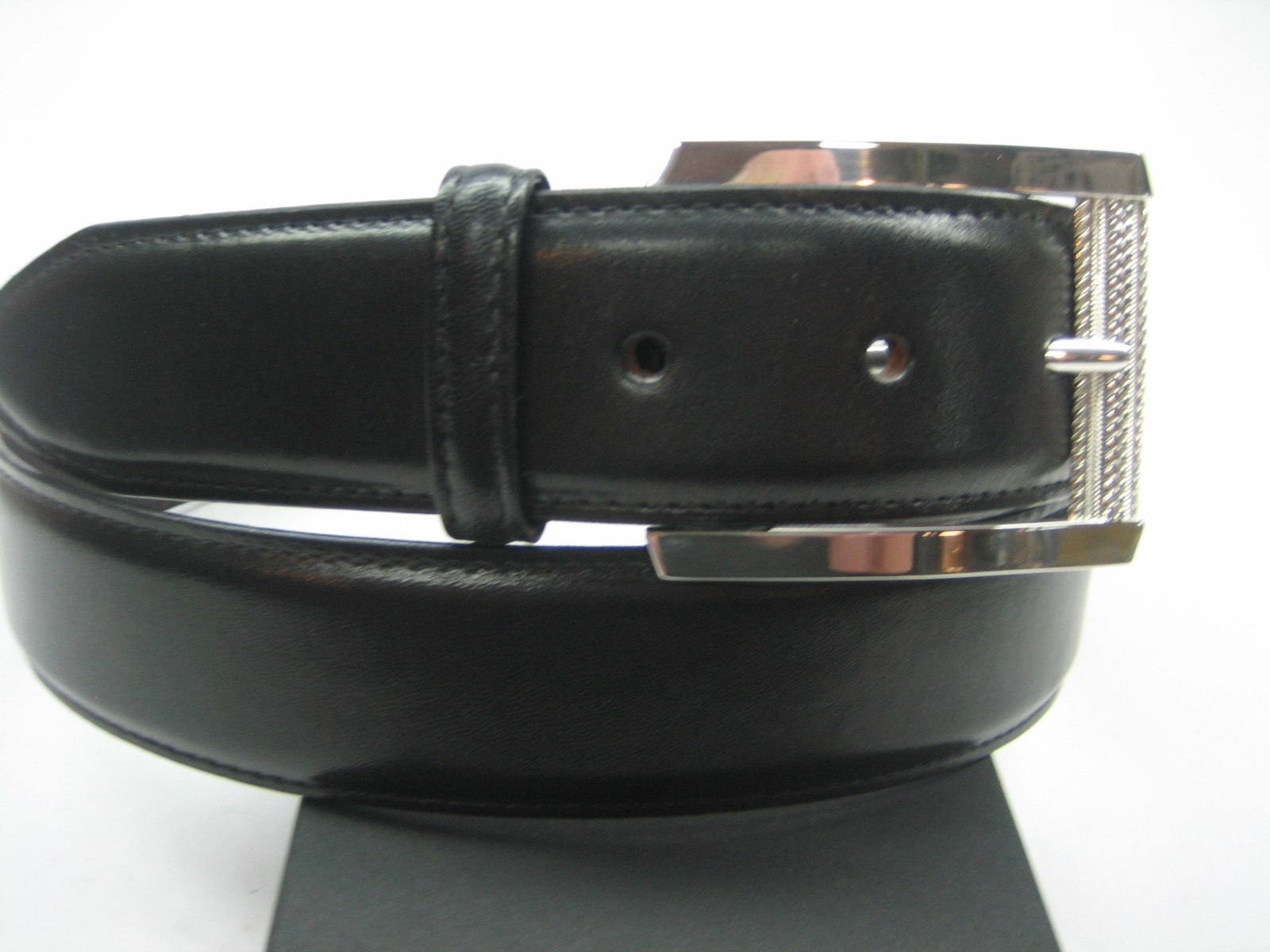 STERLING SILVER 925 BUCKLE WITH GENUINE CALF SKIN 1.5&Prime; BELT MADE IN U.S.A.