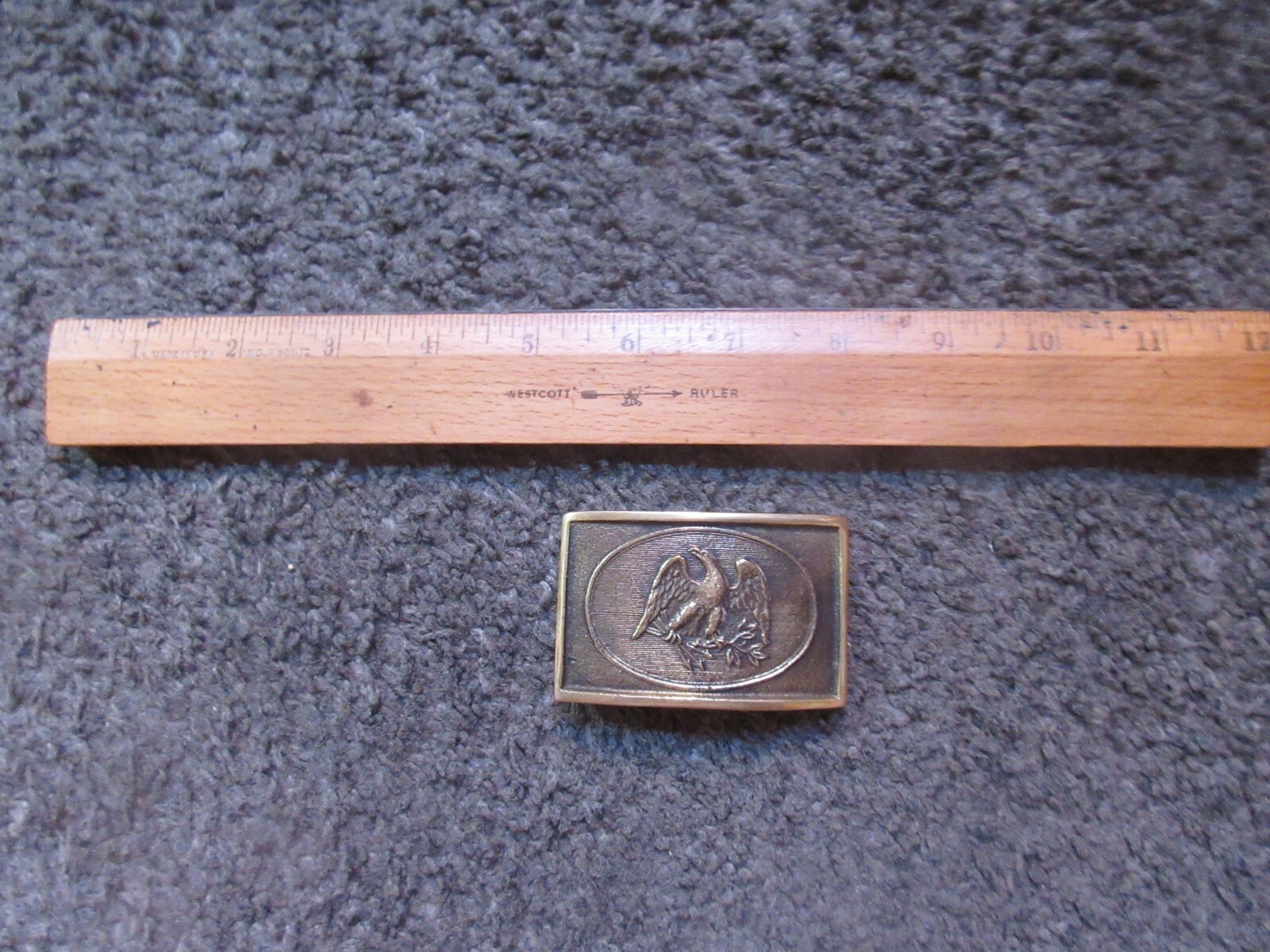 AMERICAN EAGLE 3&Prime; x 2&Prime; BRASS BELT BUCKLE NEW IN NORDSTROMS BOX