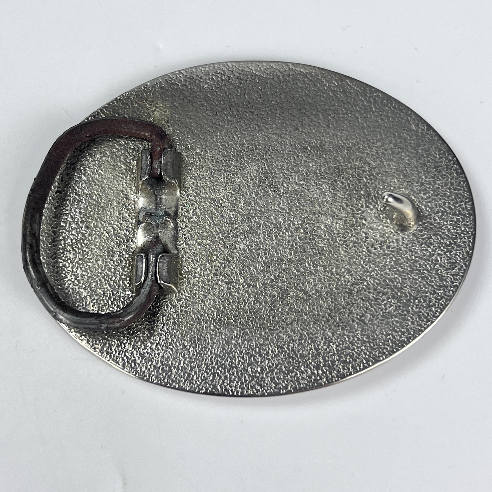 Vintage Eagle Belt Buckle Metal Western Cowboy Accessory Silver Tone Oval 80s