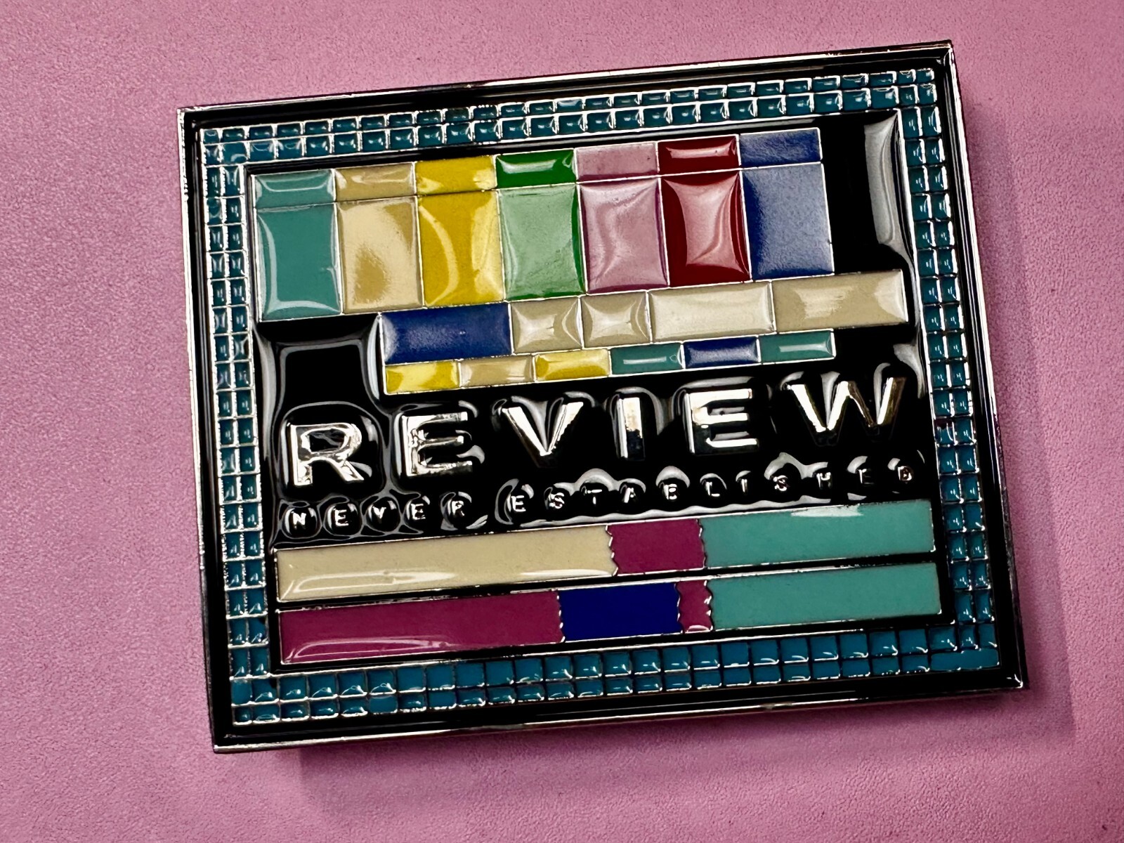 Review Never Established Multi-Colored Enameled TV Bars? Statement Belt Buckle