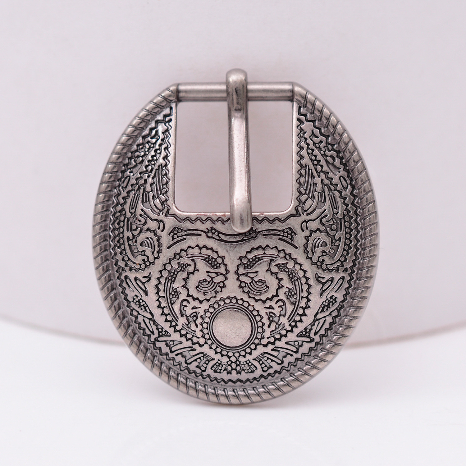 Heavy Duty Silver Flower Engraved Western Cowgirl Belt Buckle Set Fit 15mm Strap