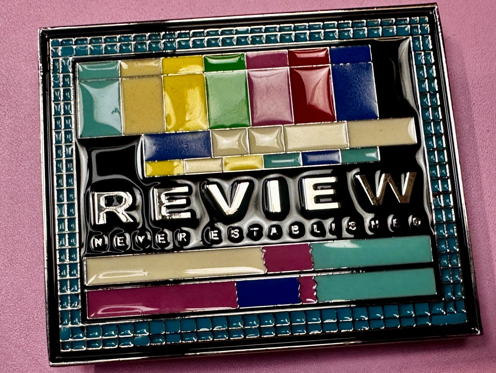 Review Never Established Multi-Colored Enameled TV Bars? Statement Belt Buckle