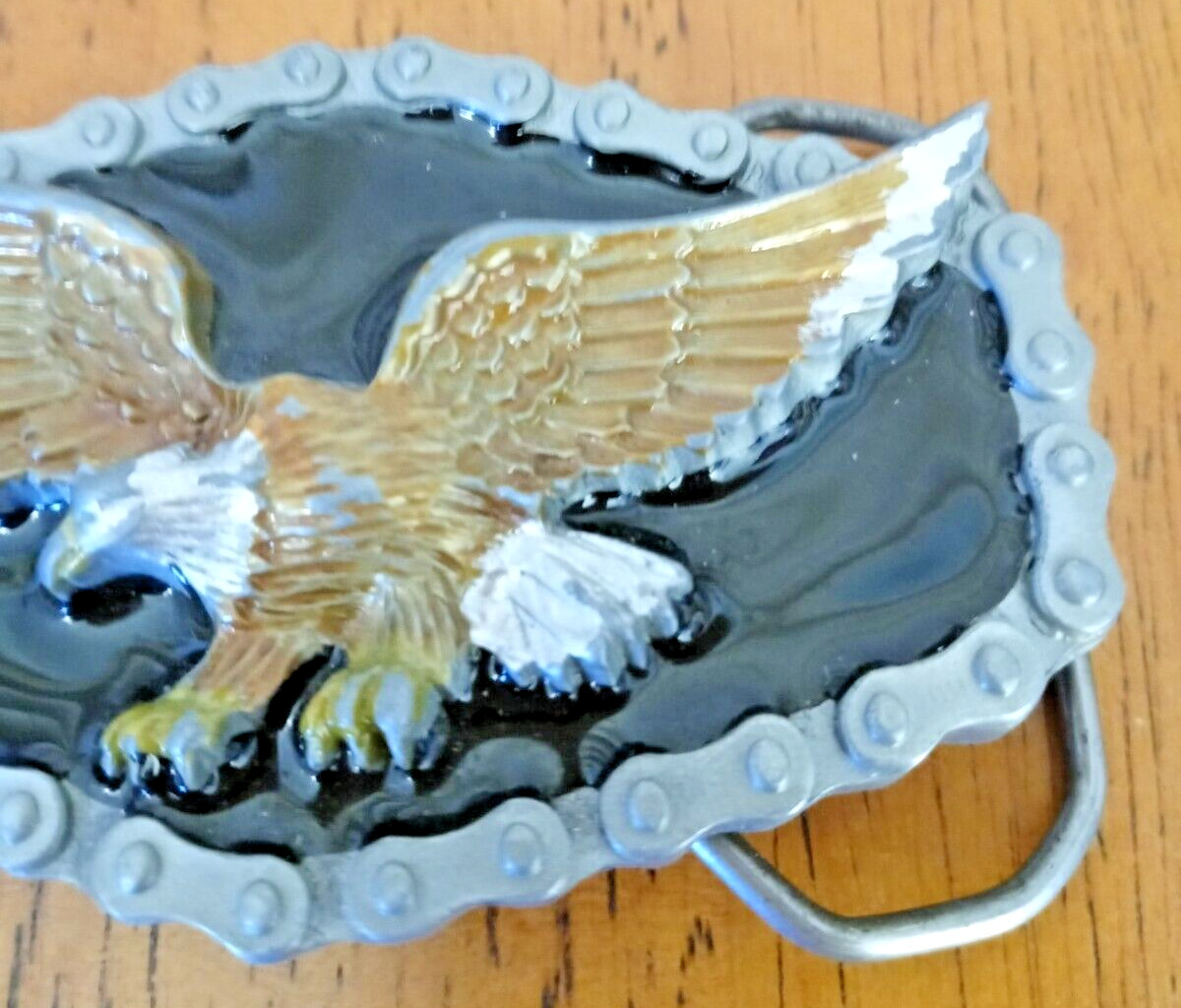 Great American Buckle American Eagle VTG 1983 Enamel Eagle Belt Buckle