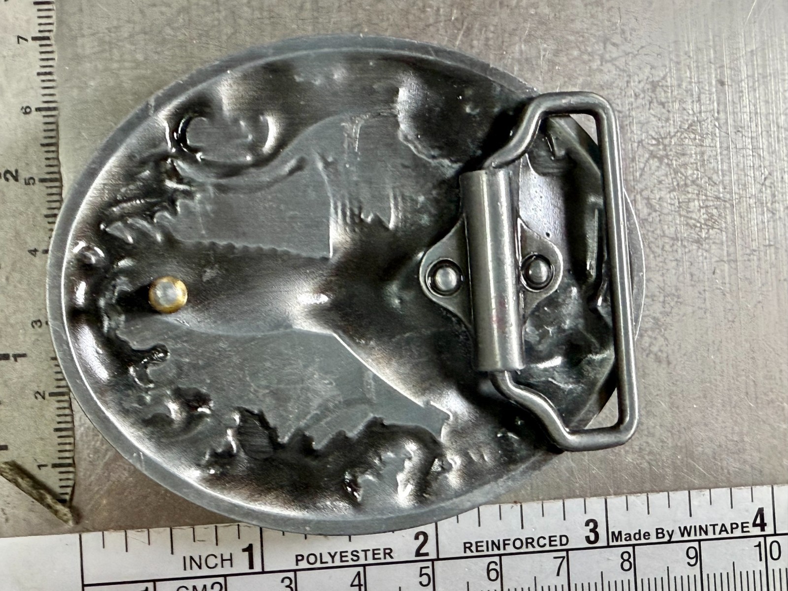 YELLOWSTONE National Park Moose Elk Wildlife Scene Silver Color Belt Buckle
