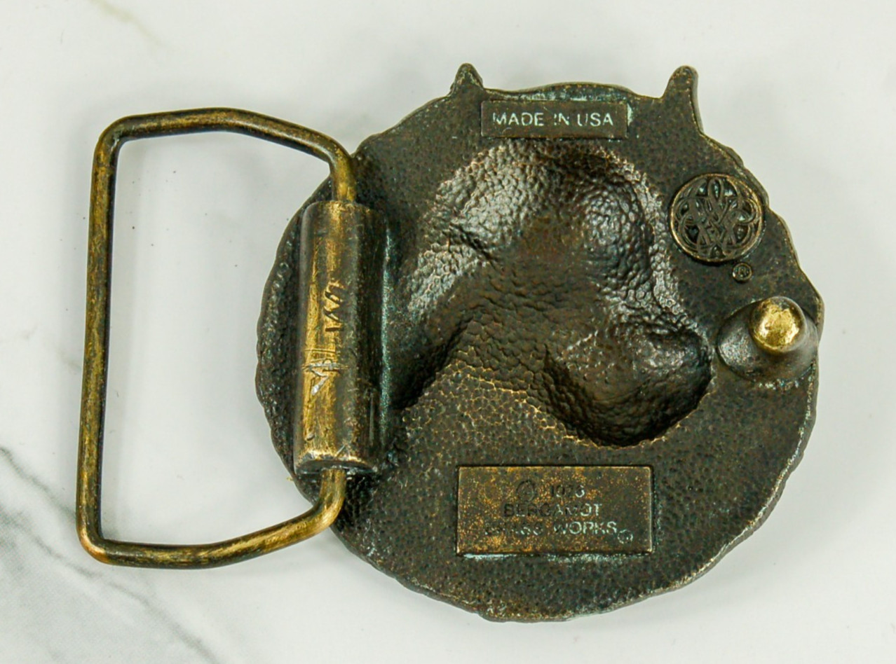 Ferdinand the Bull belt buckle western Bergamot Brass Works 1976