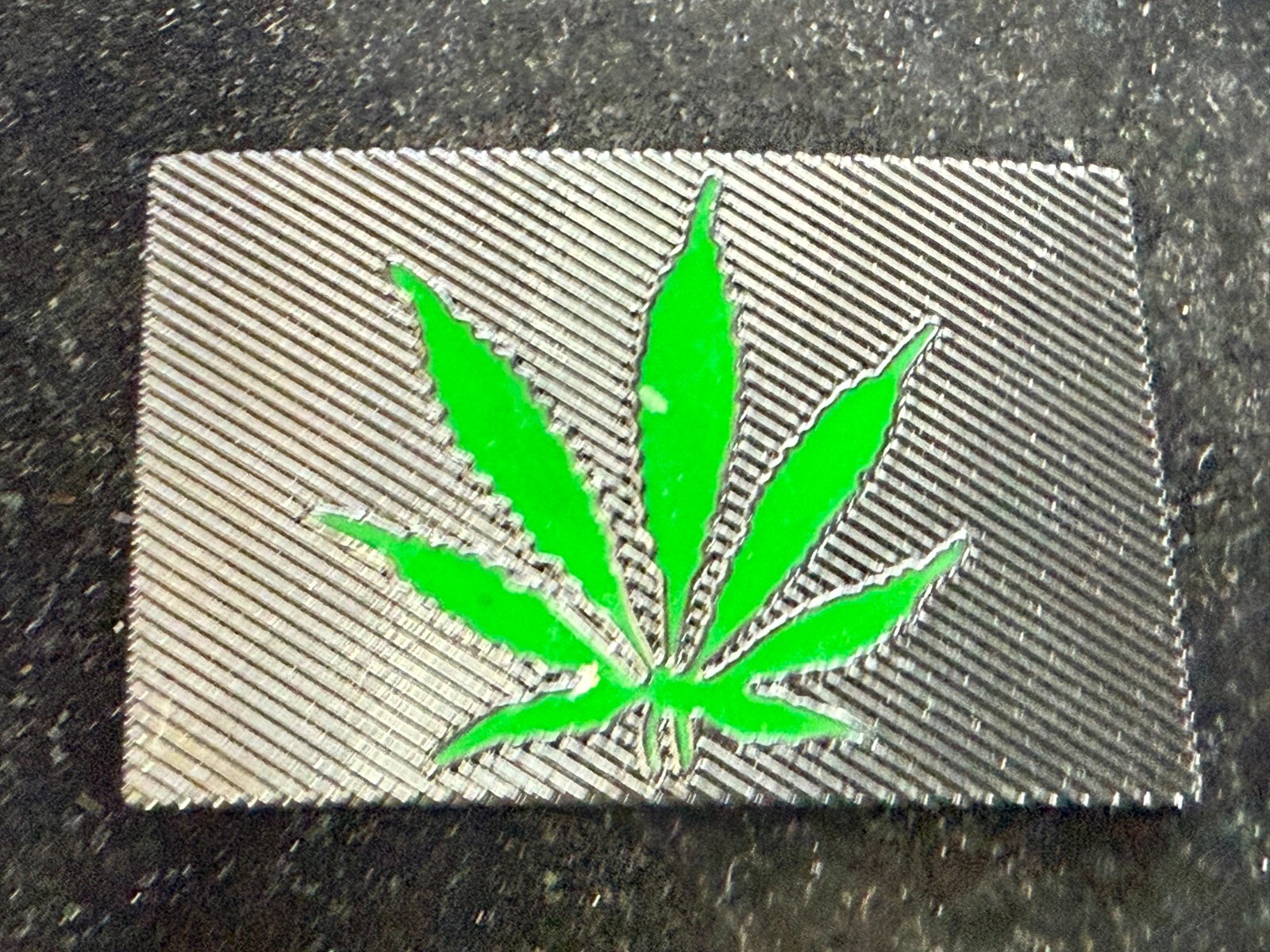 Marijuana Cannabis Weed Pot Leaf Green & Black Color Rectangular Belt Buckle