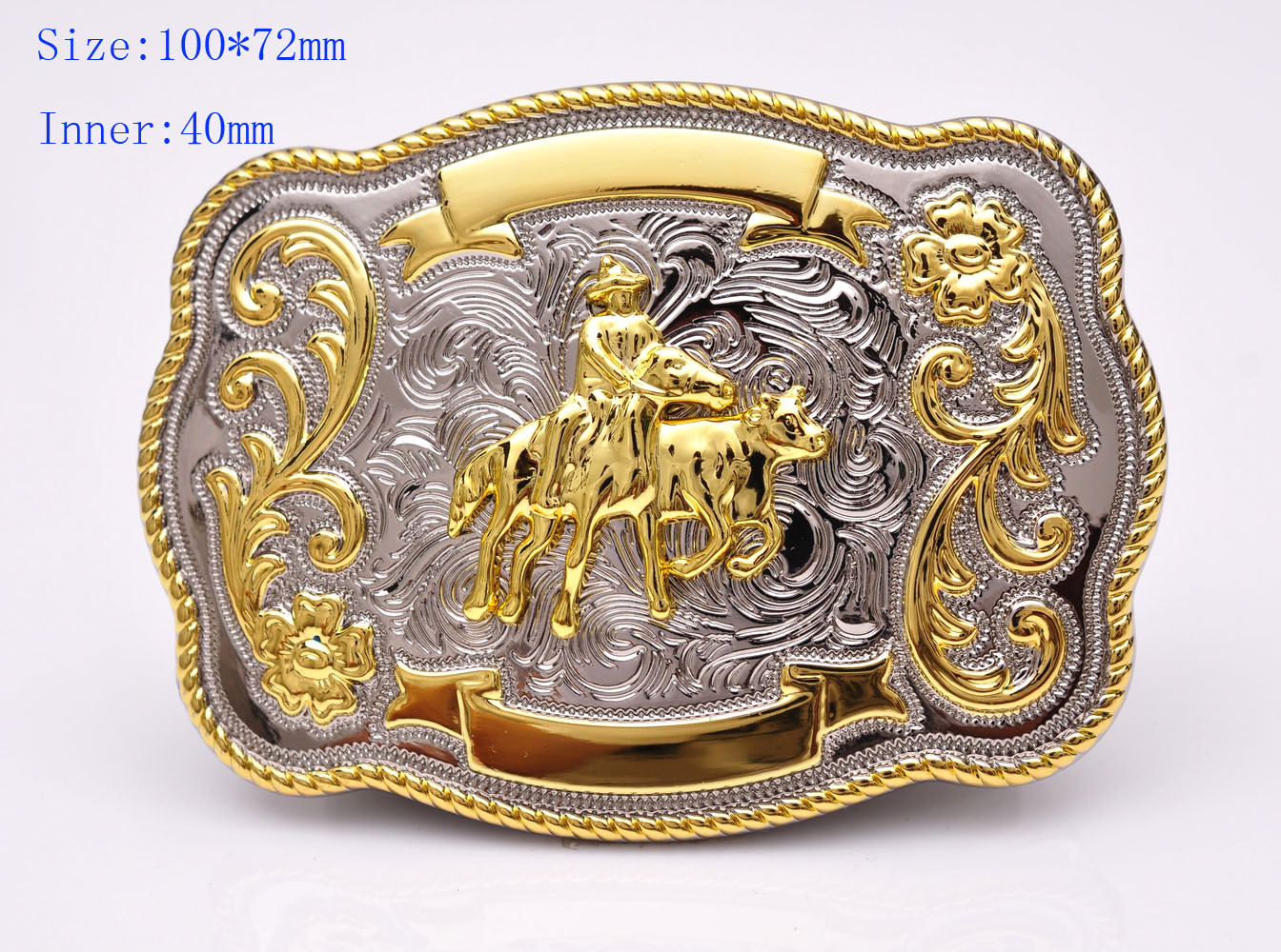 BULL RIDE RODEO LONG HUGE RODEO BIG COWBOY WESTERN GOLD SILVER SHINE BELT BUCKLE