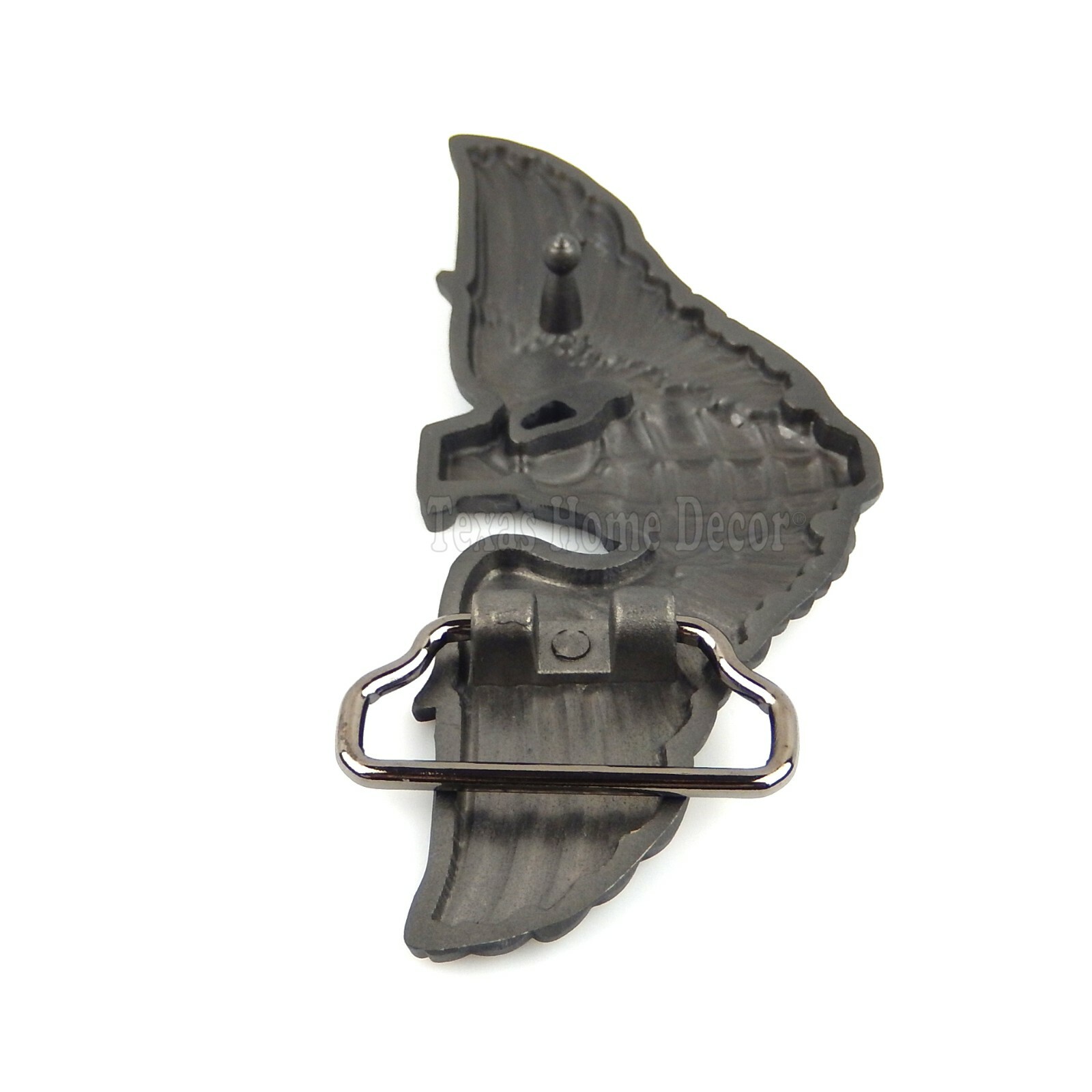 Grenade Angel Wings Belt Buckle Military Memorial Silver Tone Fits 1.5&Prime; Belt