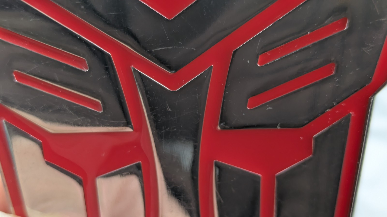 Transformers Belt Buckle Silver & Red Metal 2011 Autobot Emblem 3&Prime; Scratches