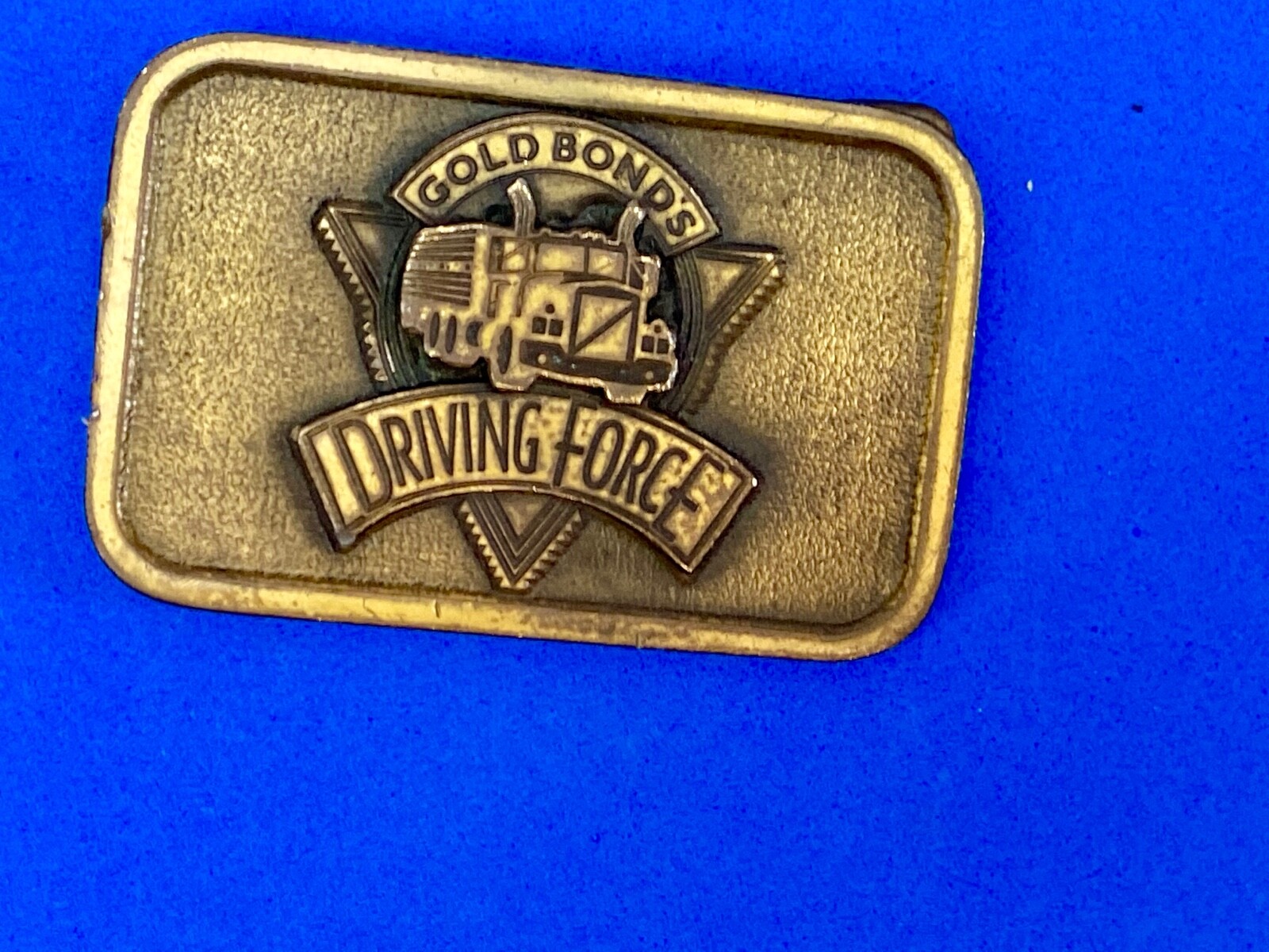 Gold Bonds Driving Force Semi Big Rig Tractor Trailer Driver belt buckle