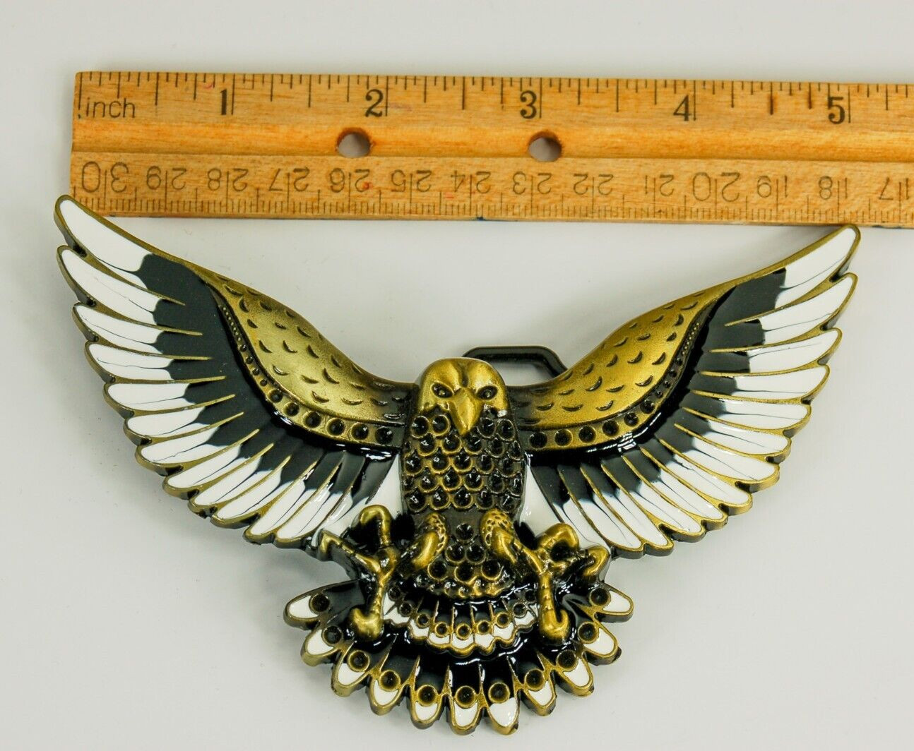 Flying Eagle antique brass belt buckle