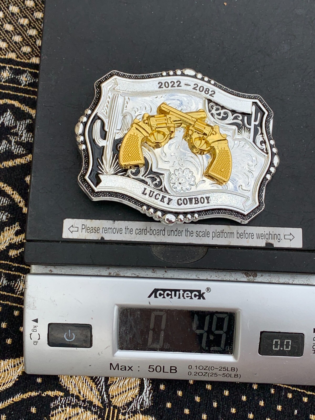 Western Buckle Gold Black Silver Guns 2nd Amend Cowboy 2 »Buckle Hebilla Vaquero