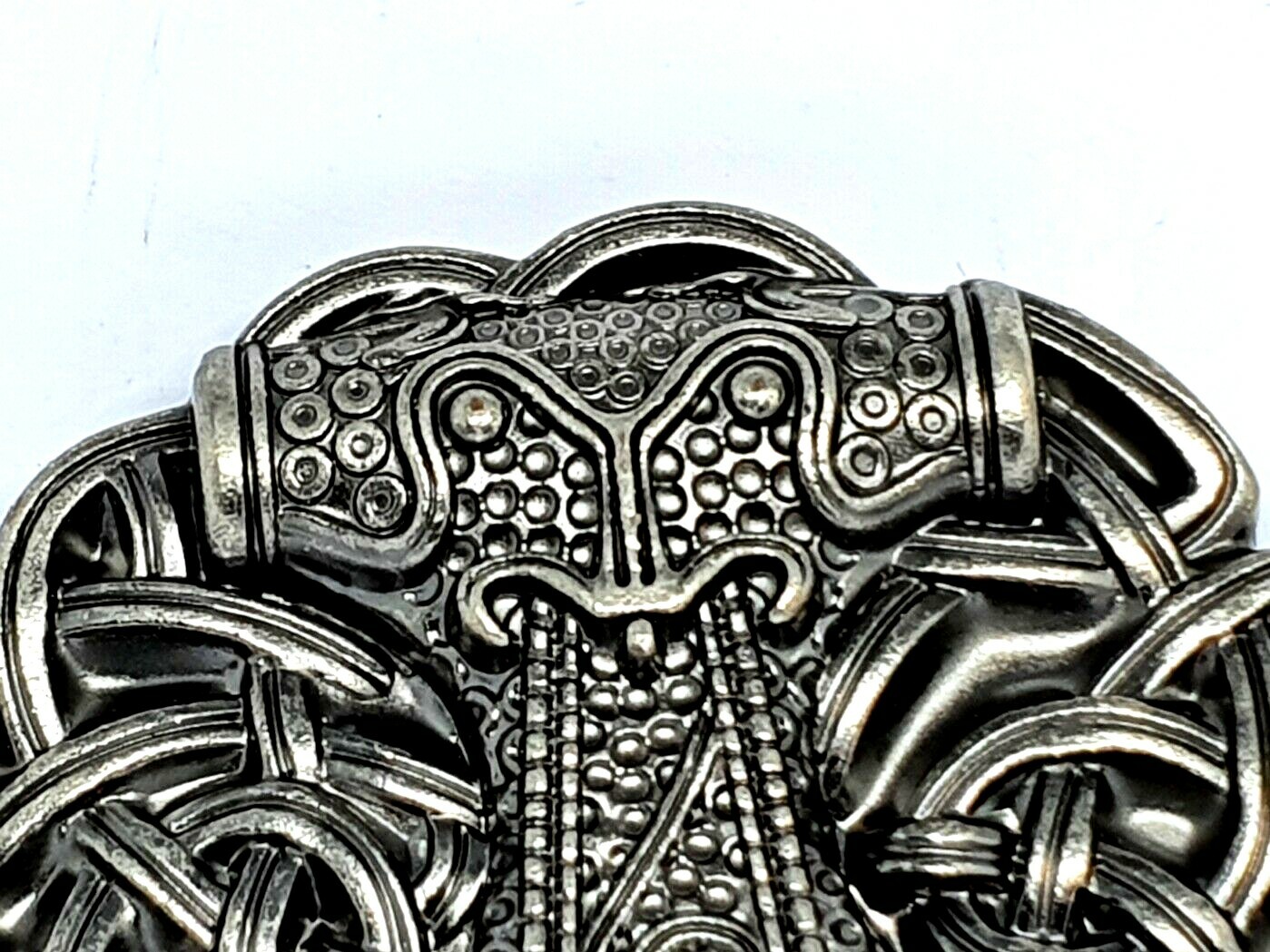 Thor&rsquo;s Hammer Belt Buckle Viking Celtic Raven Skane Metal Pewter Buckle Only