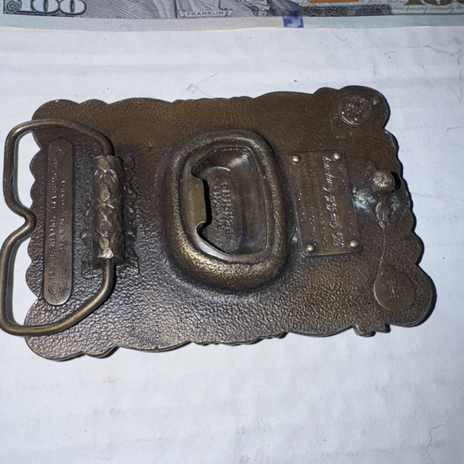 1976 Coca Cola 75th Coke Pop Soda Bottle Opener 70s Vintage Belt Buckle Freeship