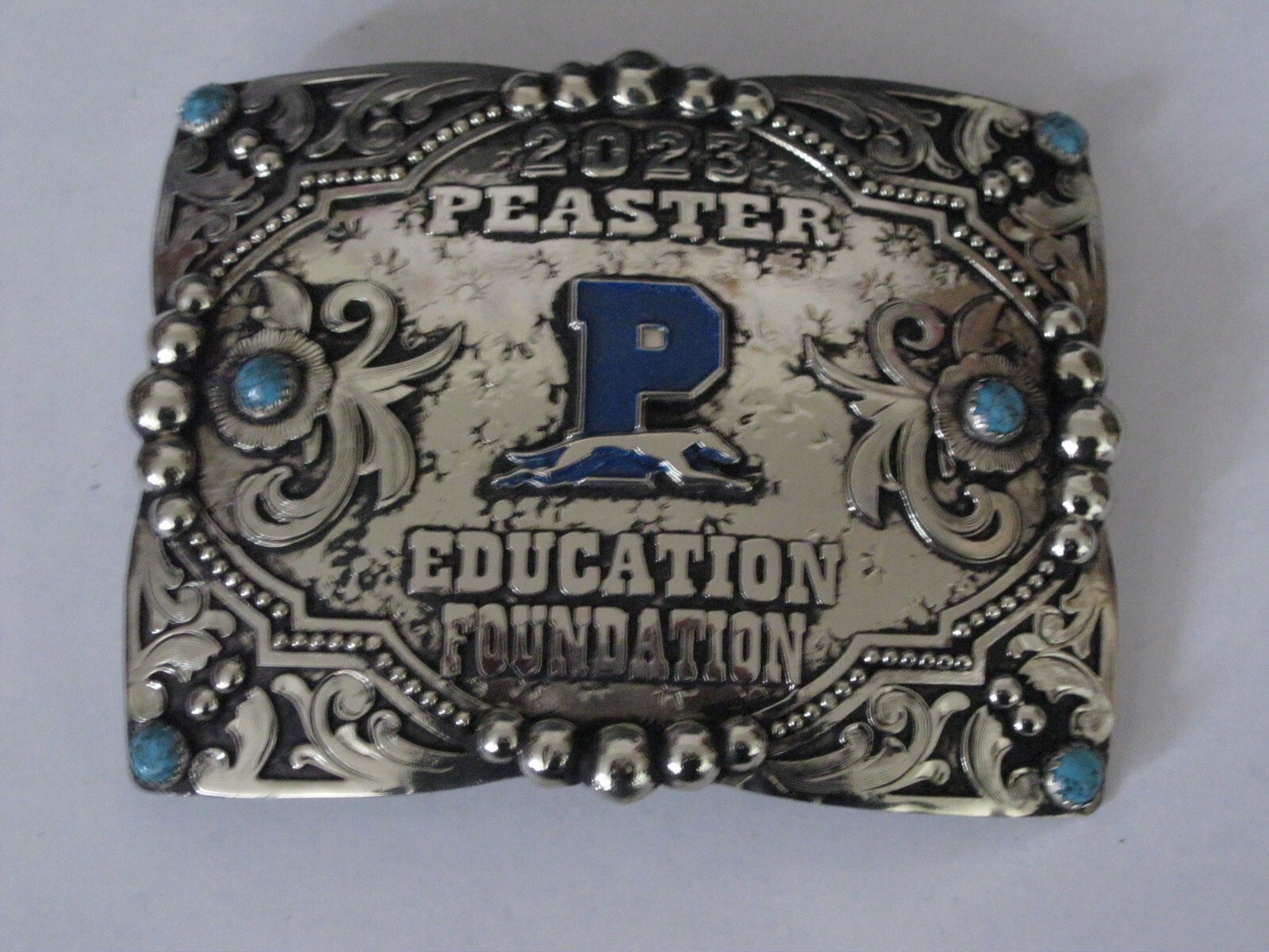New Shea Michelle 2023 Peaster Education Foundation Belt Buckle 3 1/2&Prime; x 4 7/8&Prime;