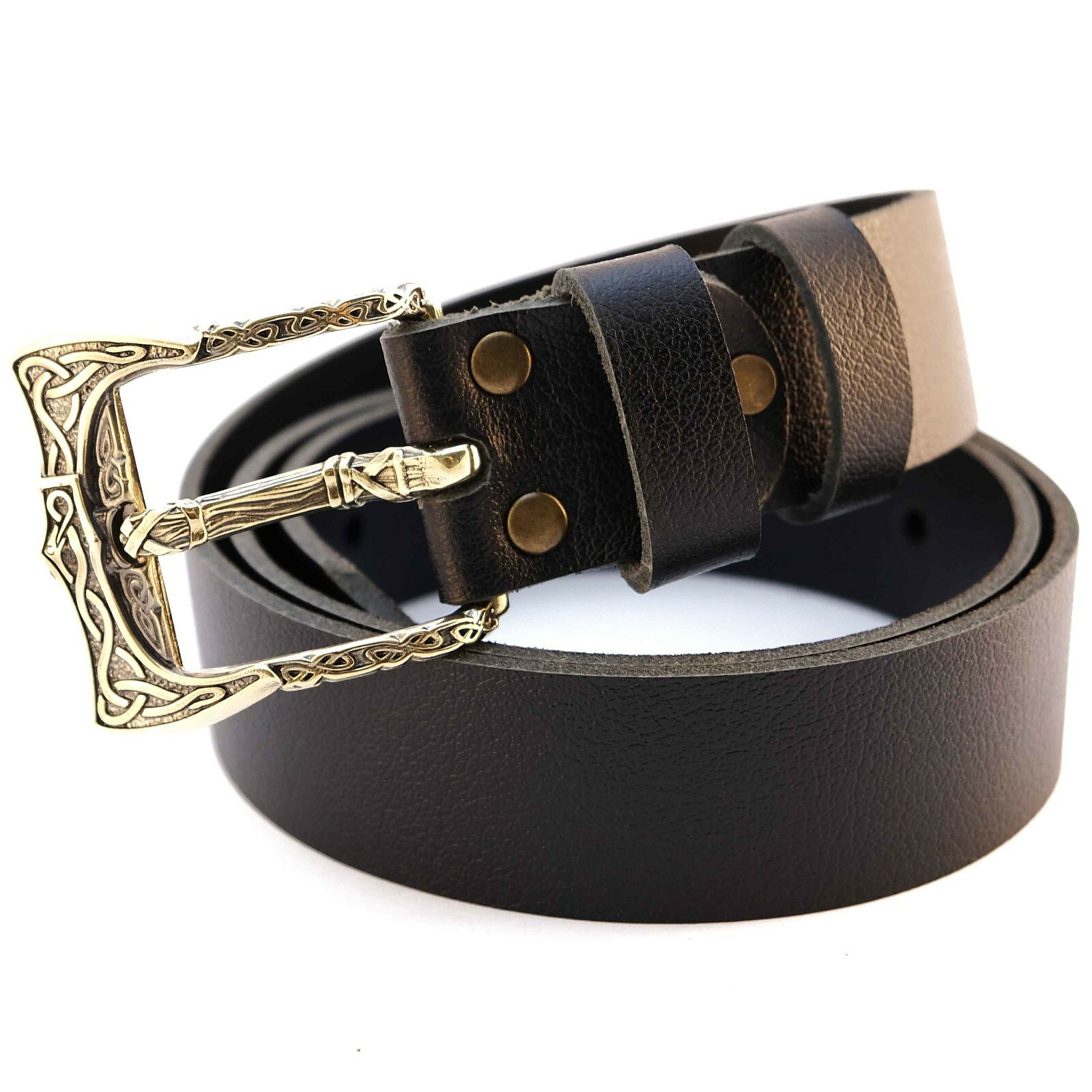Brass belt buckle Viking Ax, pin type buckle, Scandinavian Old Norse Viking
