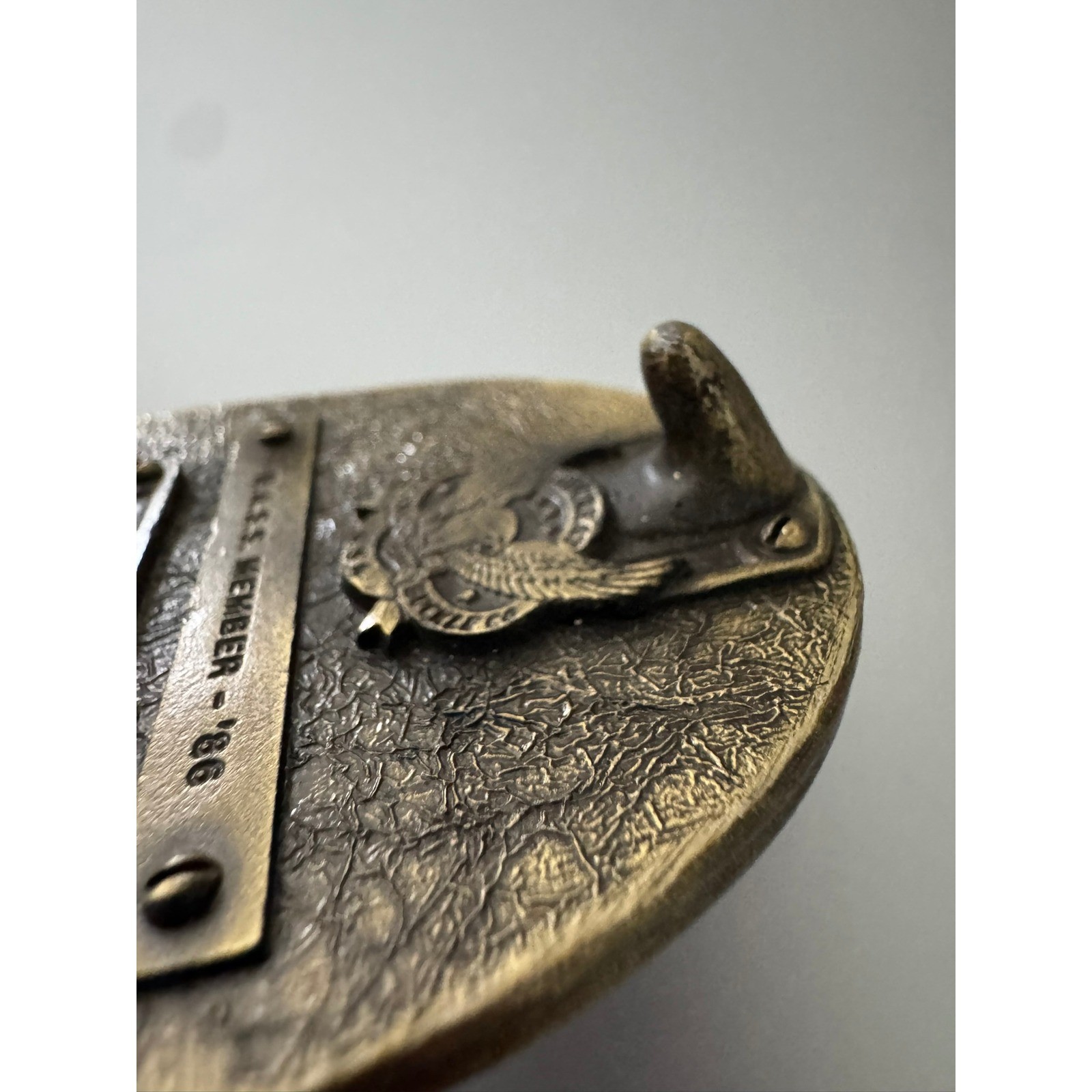 Vintage 1986 B.A.S.S. Member Belt Buckle Great American Buckle Co Fishing Brass