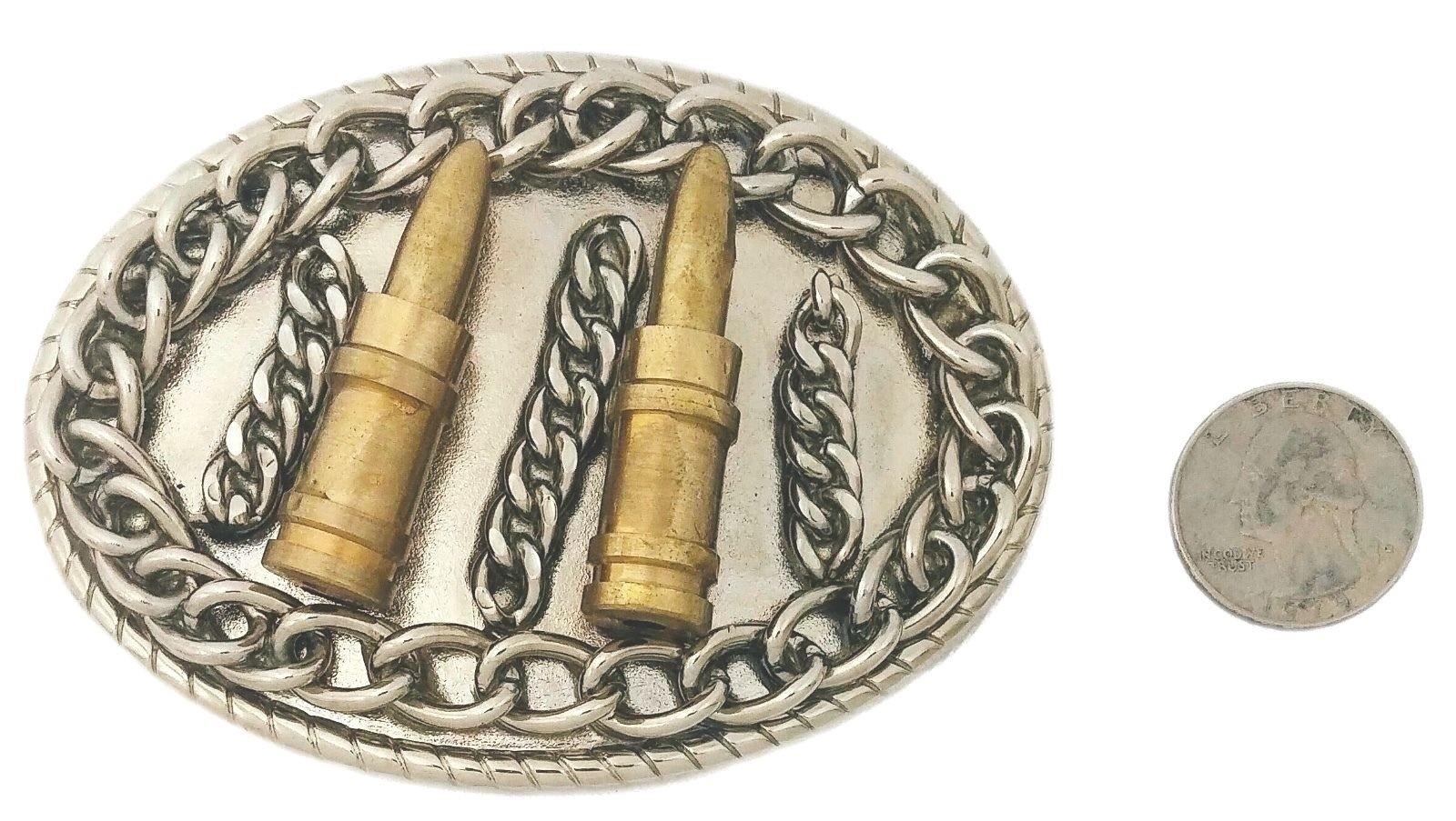 BULLETS METAL NOVELTY BELT BUCKLE MILITARY & WEAPONRY