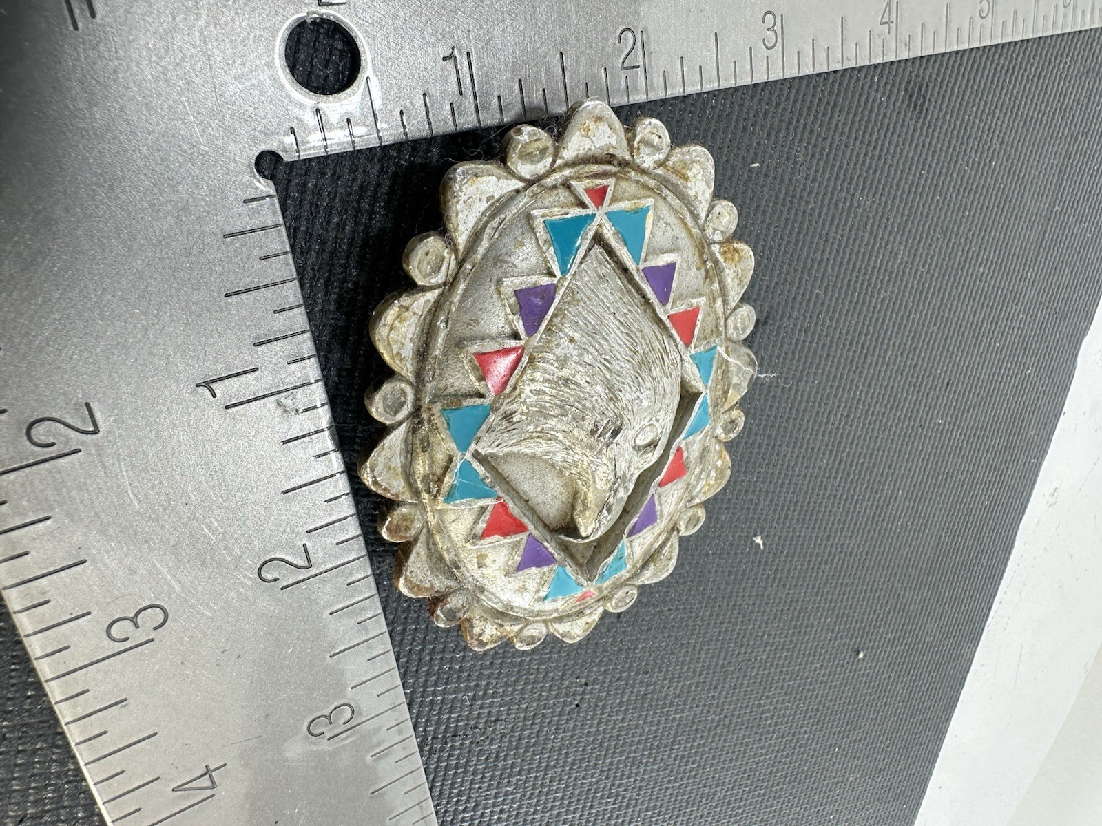 Vintage 1996 Great American Buckle Co Eagle Head Belt Buckle Solid Pewter
