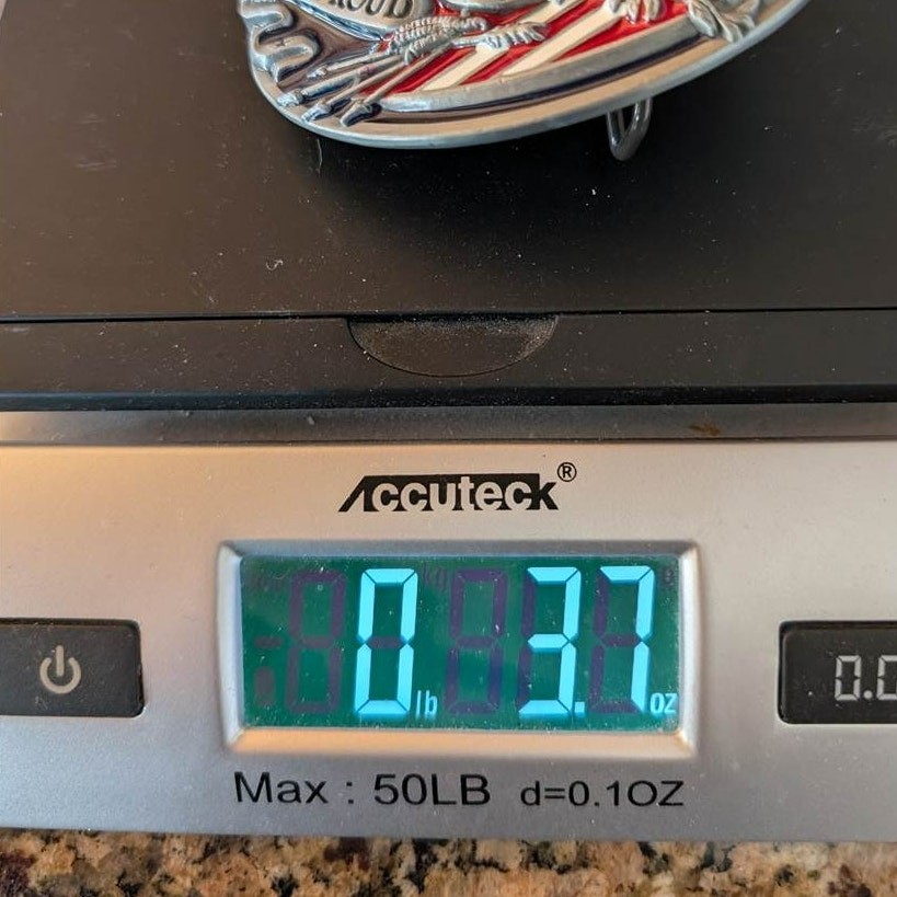 Patriotic Belt Buckle Metal Enamel Eagle American Flag Cast Silver Toned USA