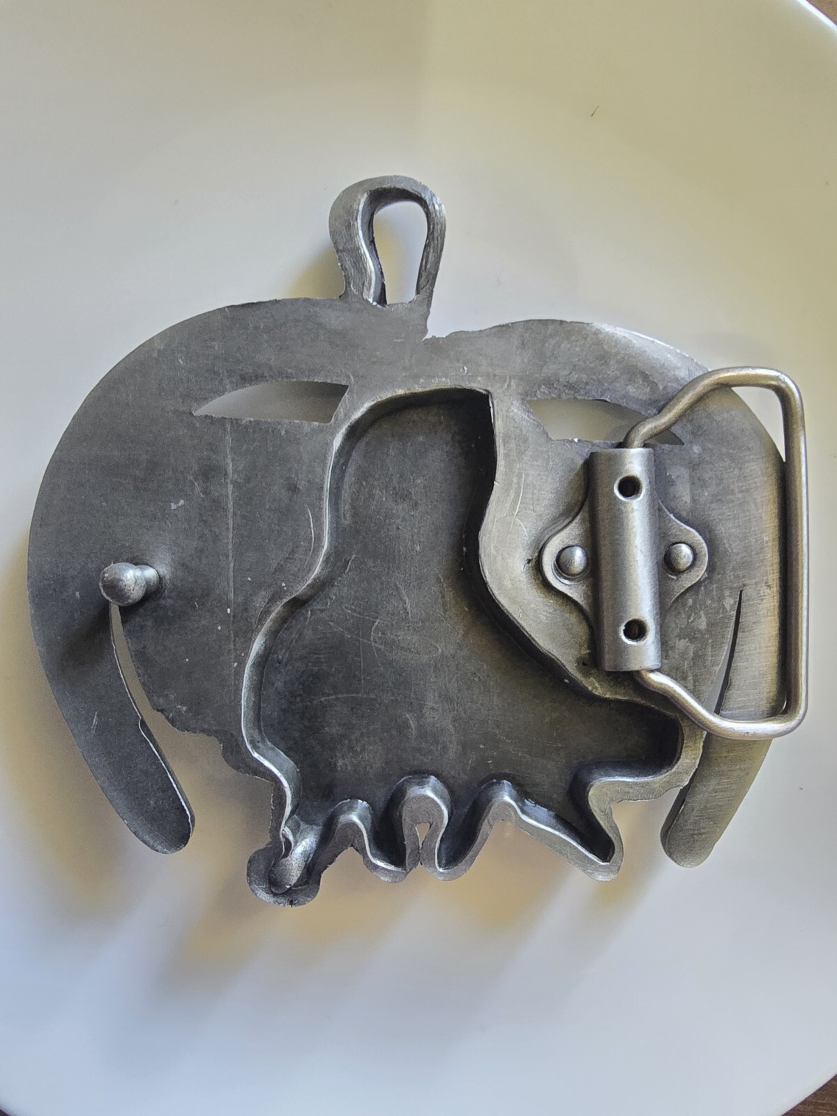 1pce Belt Buckle Horse Shoe & Saddle Silver Colour 9.5x9cm Suit 4cm Belt Width