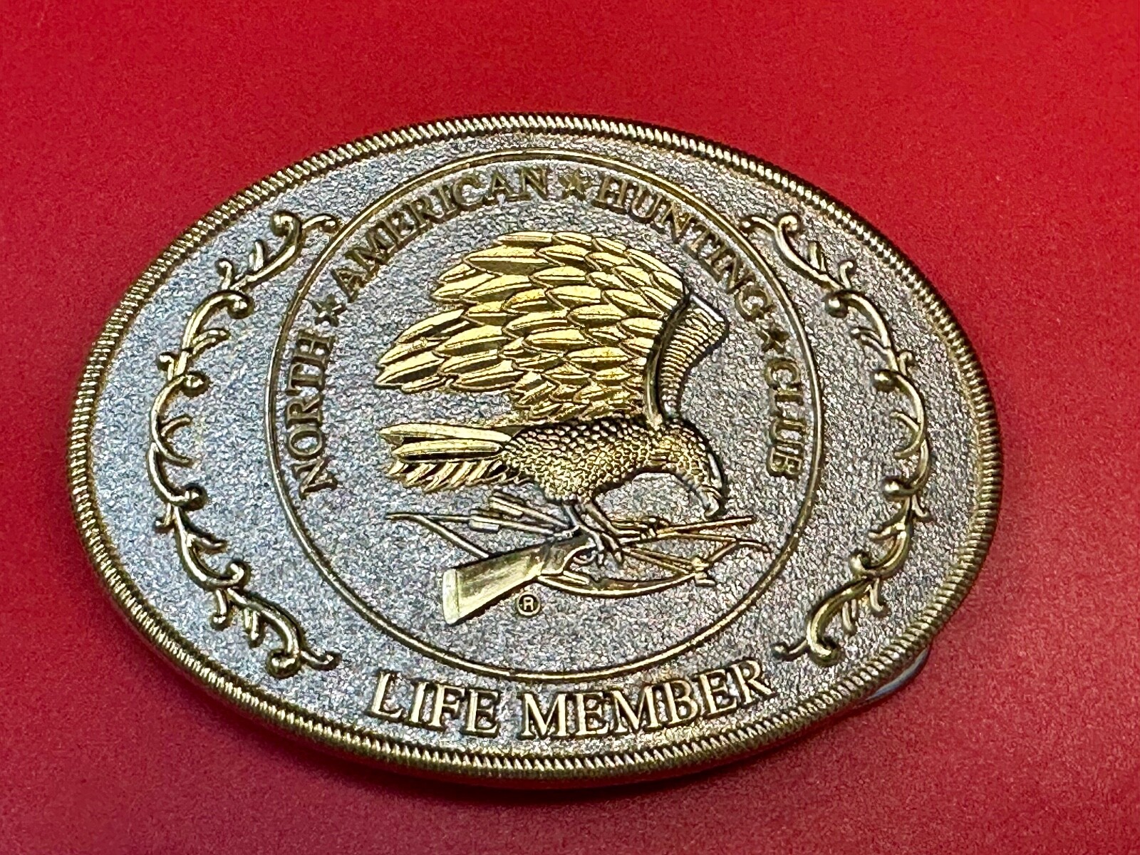 North American Hunting Club Life Member 2-Tone Belt Buckle, Perfect Gift Idea!