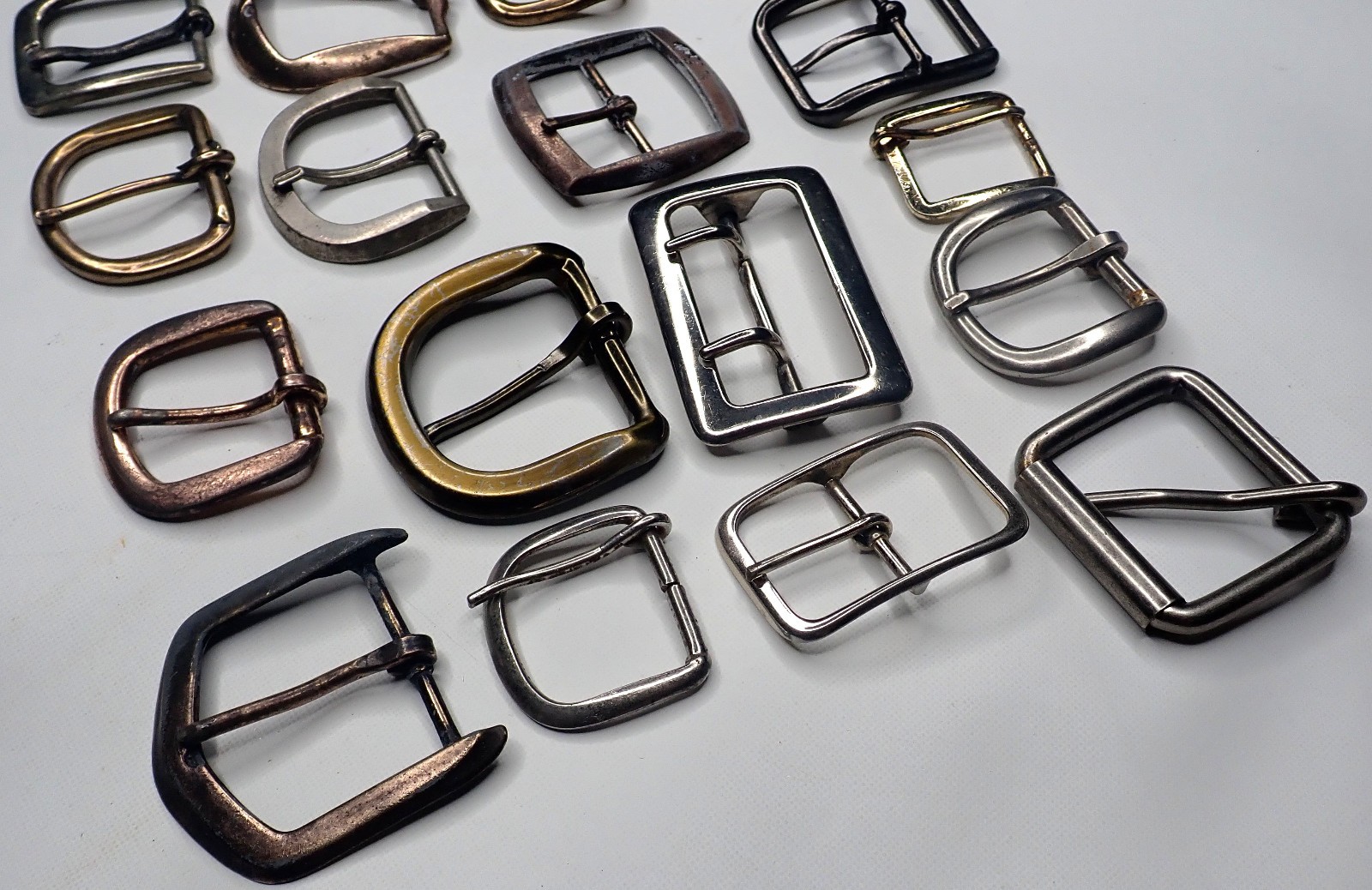 Lot of 17 Vintage Belt Buckles Mixed Sizes Finishes Brass Steel Levi&rsquo;s Prym Leat