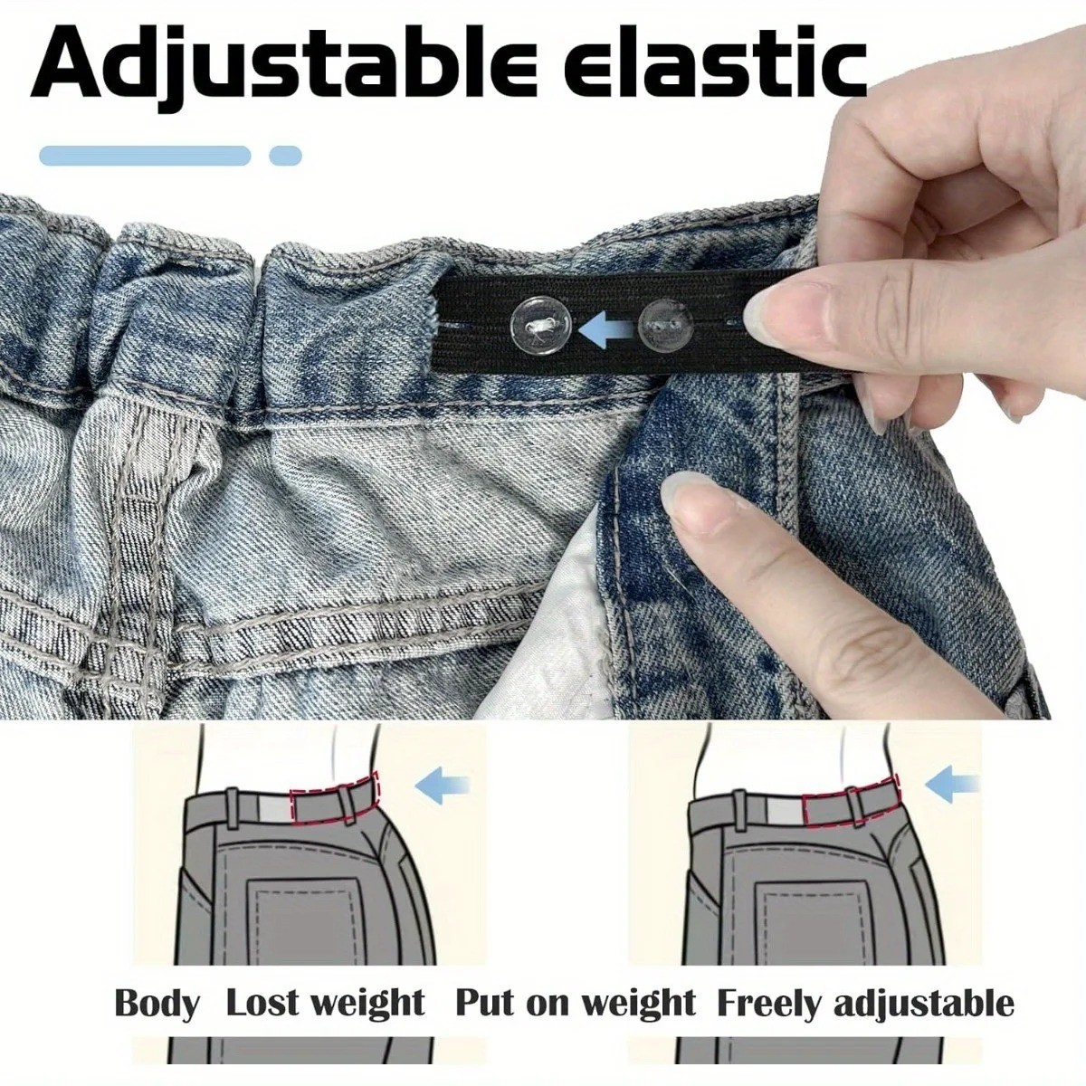 2 pieces Invisible belt tightener set Sewing tools Seamless trouser buckle adjus