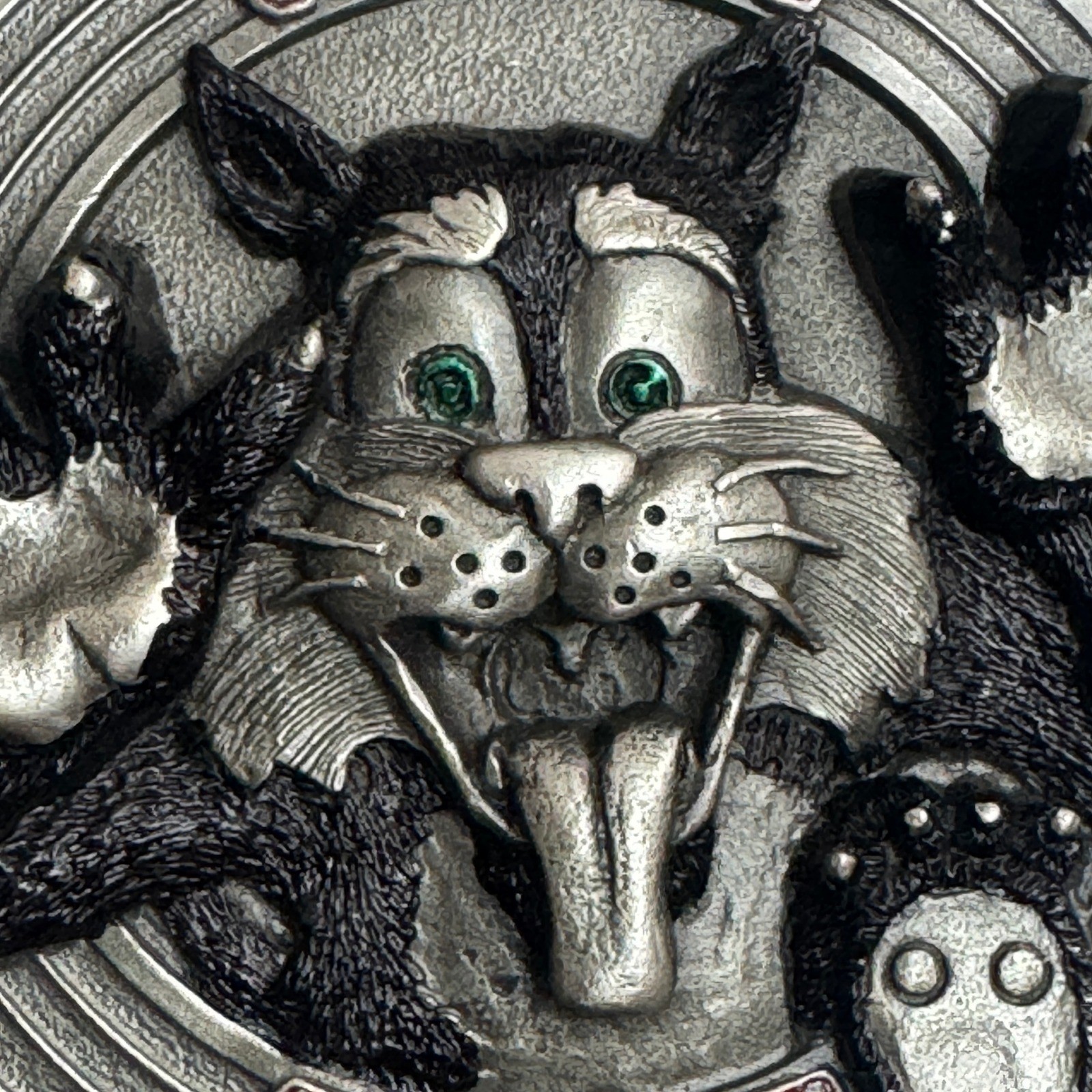 Bergamot 1994 Toon Time Cat Belt Buckle Pewter Made in USA G 77