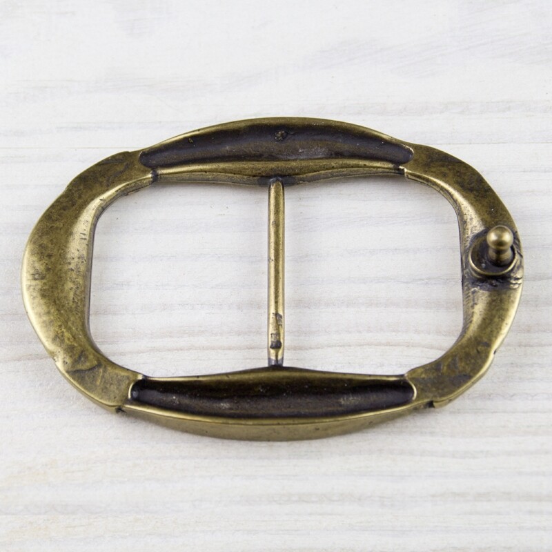 Rocker Biker Oval Statement Belt Buckle Brass Interchangeable Buckle GS5565
