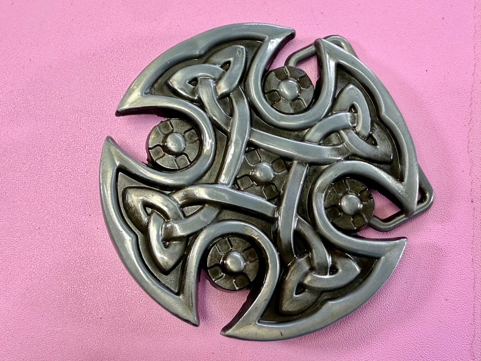 Celtic Shield Iron Cross Religious Gothic Punk Cutout Silver Color Belt Buckle