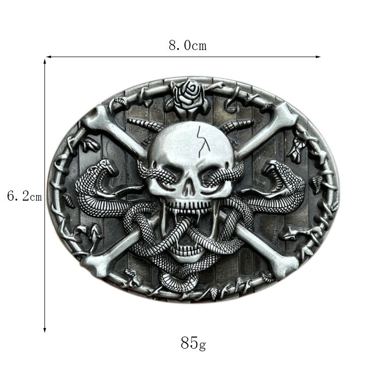 Skull Scalp Buckle Men&rsquo;s Western Cowboy Motorcycle Riding