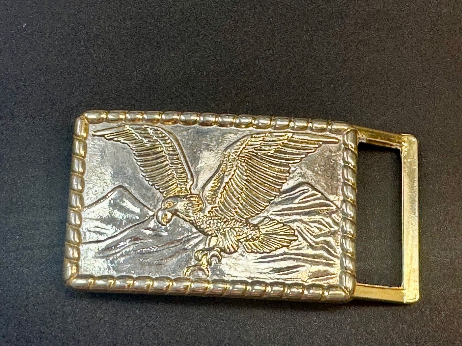 Patriotic Majestic American Eagle Vintage two tone rectangular Belt Buckle