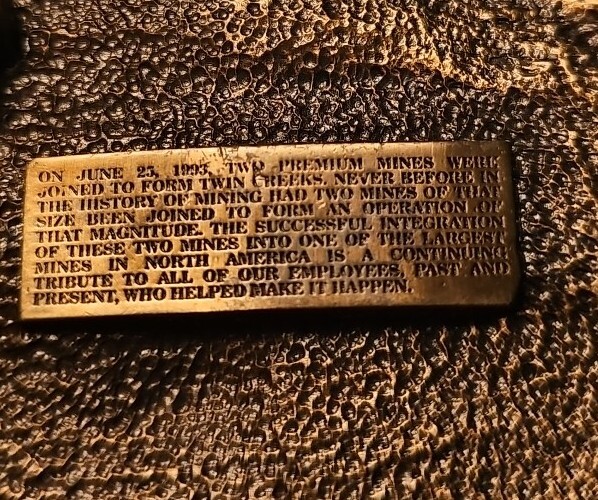 TWIN CREEKS MINE Brass Belt Buckle 3.5&Prime; X 2.5&Prime;