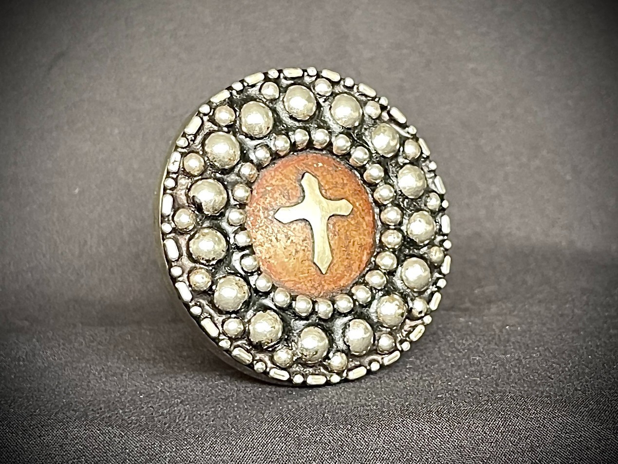 Handmade Round Cross Belt Buckle Gothic Rock Metal Darren McNeese