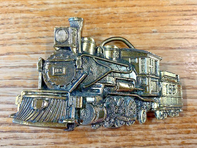 Train Belt Buckle The Great American Buckle Company Locomotive 1981 Vintage