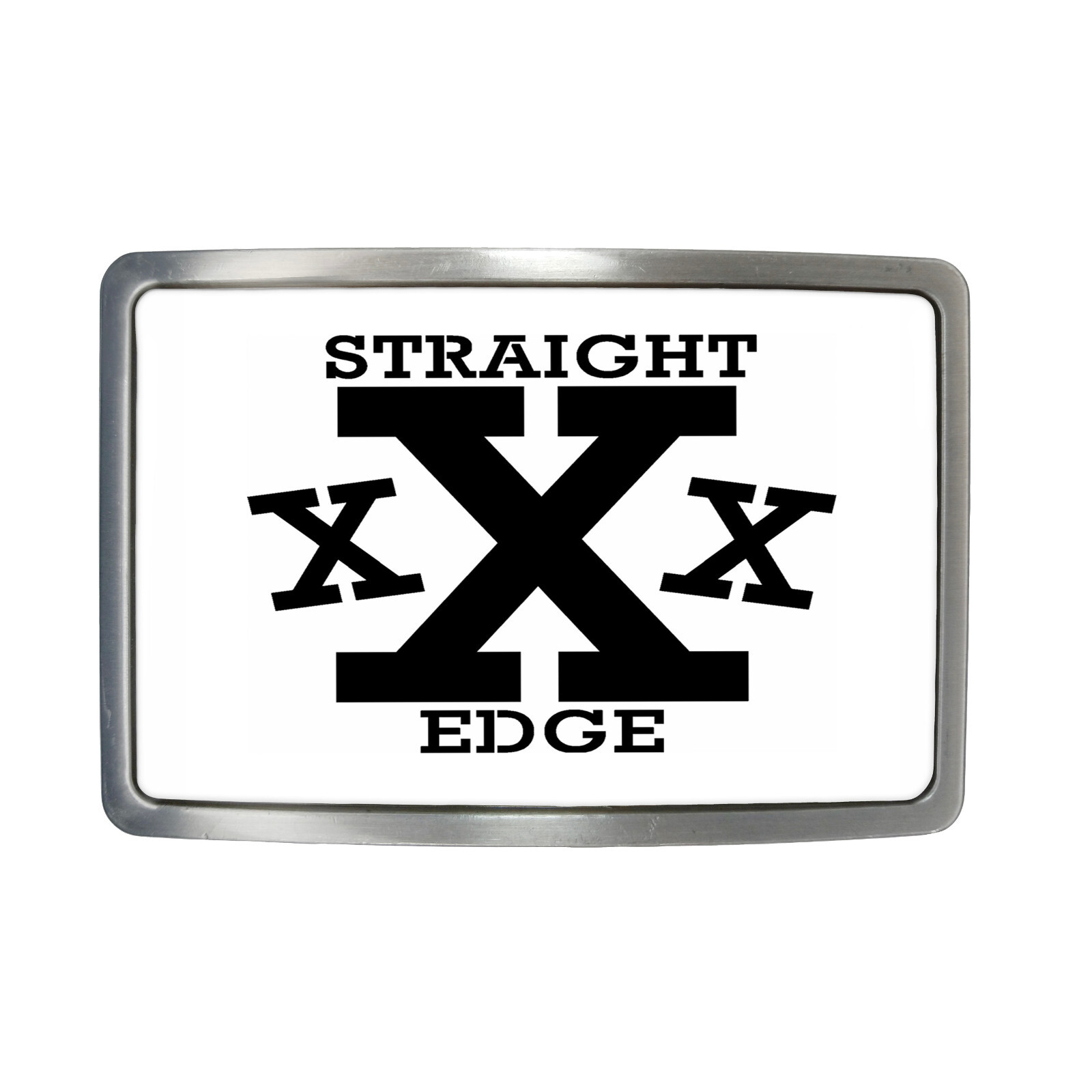 Straight Edge Belt Buckle – Hardcore Punk XXX Rectangle Belt Buckle – 281