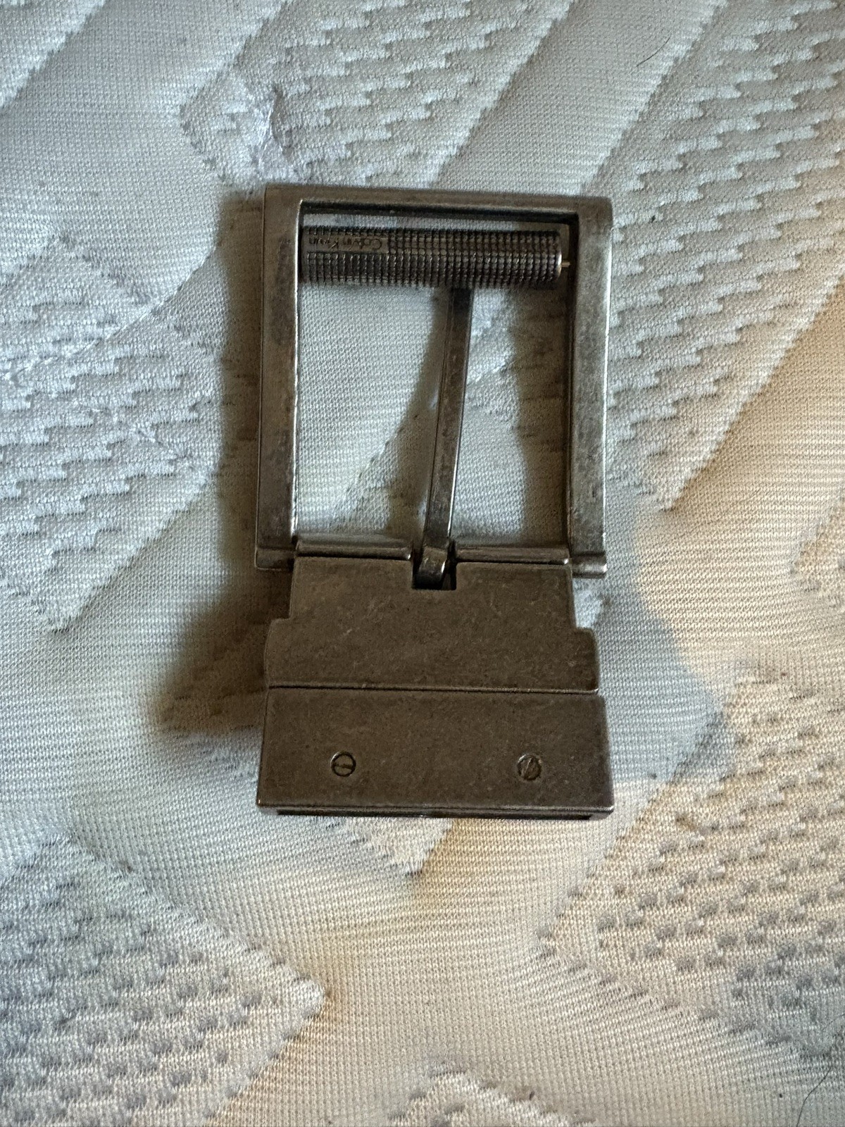 Calvin Klein Silver Tone Reversible Metal Belt Buckle