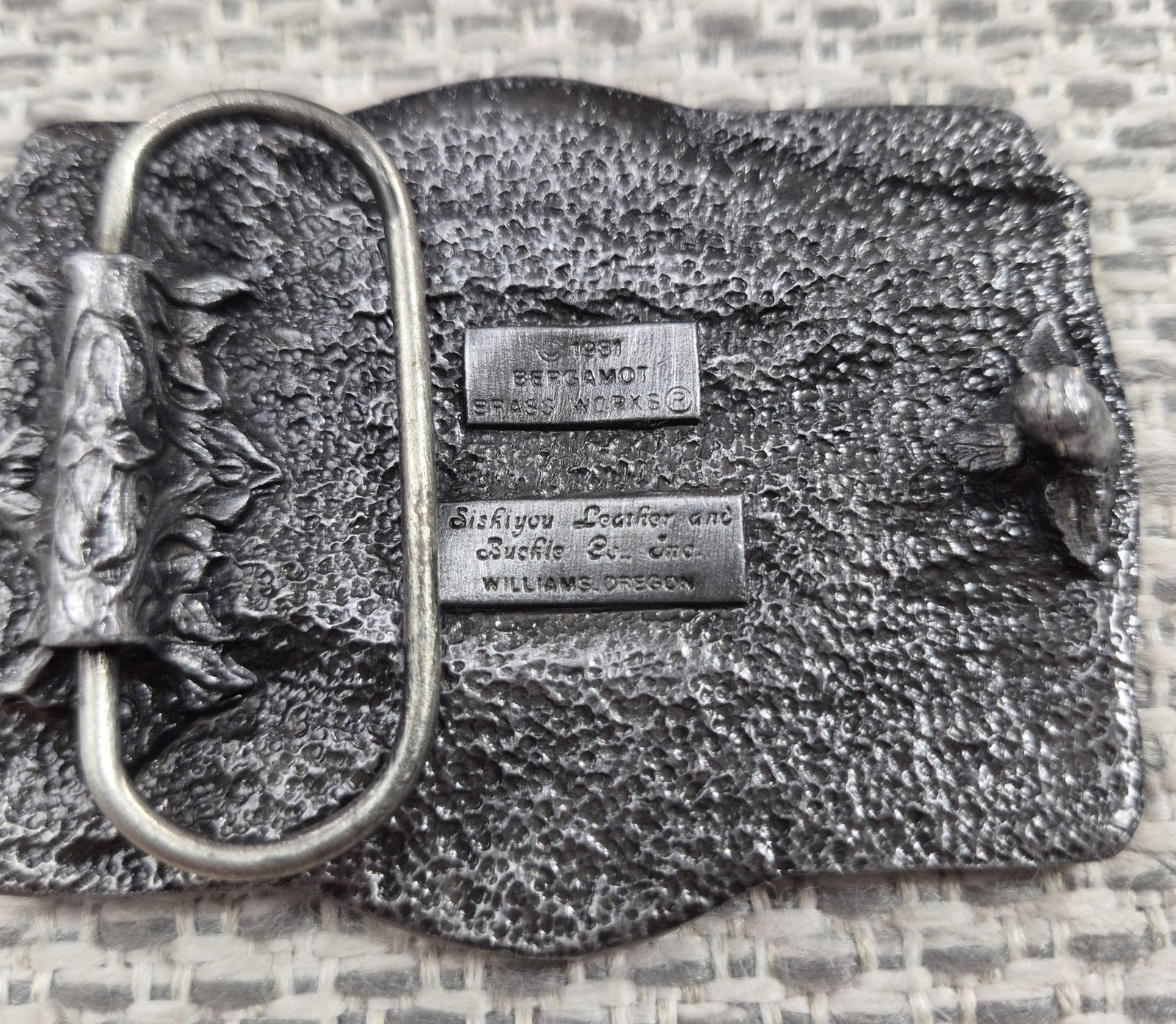 Vintage Bergamot Brass Works Belt Buckle Mens Alaska Is What America Was 1981