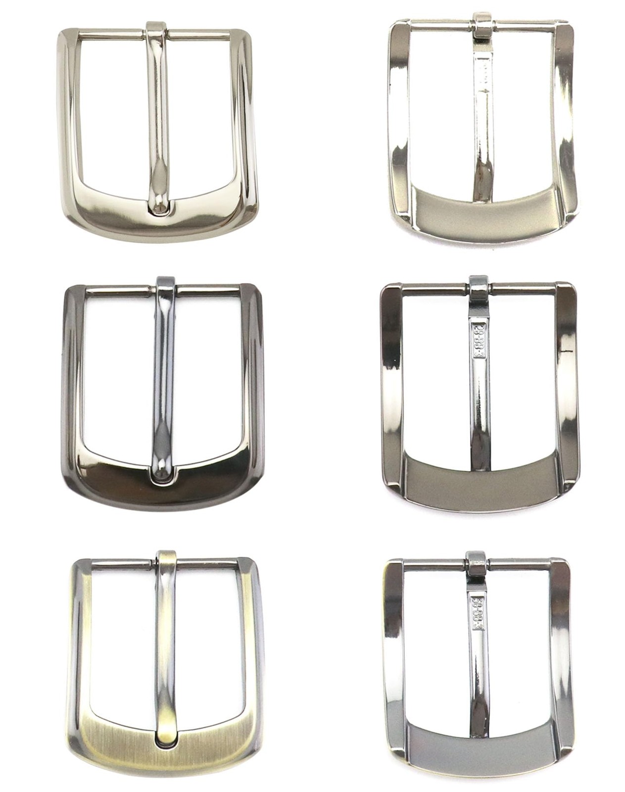 QWORK Classic Belt Buckles Set, 38-40 mm (1.5&Prime; – 1.6&Prime;), Silver, Bronze, Gray