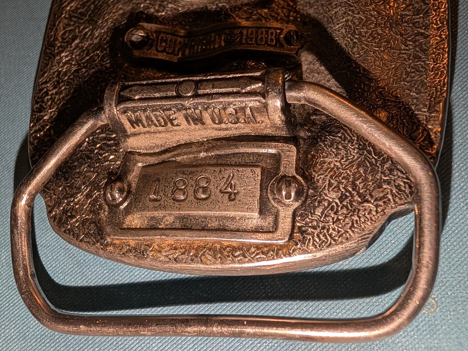 VTG Corvette Classics Pewter Belt Buckle 1988, Great American Buckle Co enamel