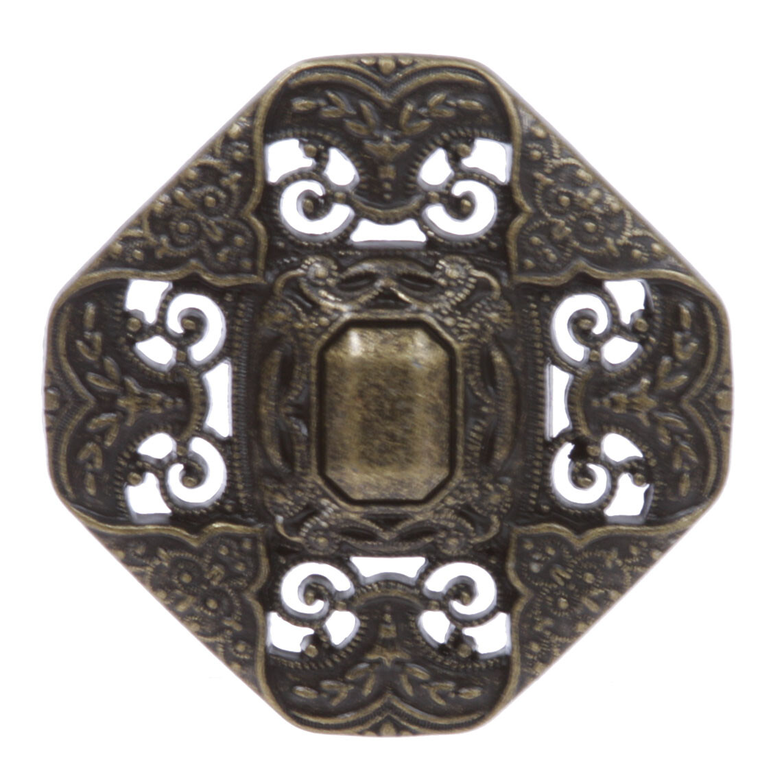 Engraving Hollow Out Perforated Floral Octagonal Rhombic Square Belt Buckl