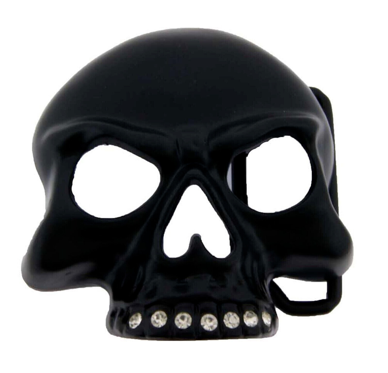 Black Skull Belt Buckles Men Skeleton Rhinestones Halloween Party Costume Pirate