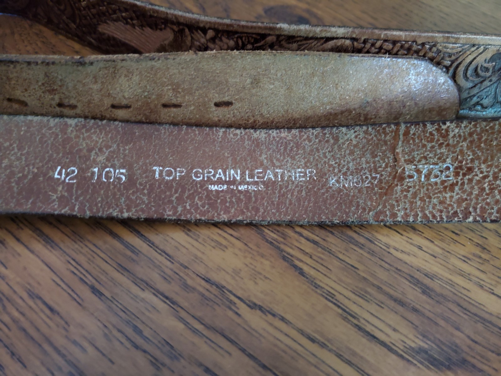 Vintage Belt Buckle Bull Head With Top Grain Leather Eagles Brown Belt