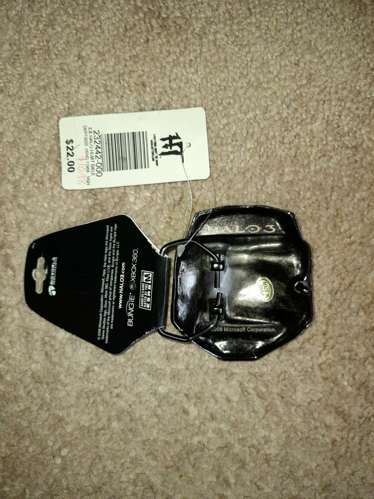 Halo 3 Belt Buckle Hot Topic Bioworld Merchandising Bungie Xbox 360 from 2008