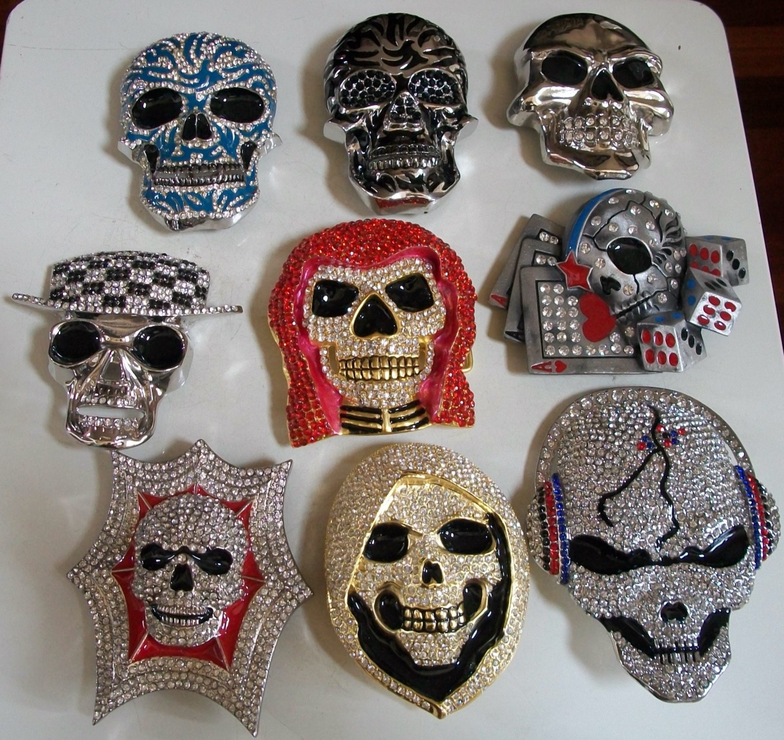 Men&rsquo;s Fashion Silver & Gold Finish Skull Pirate Hip Hop Party Buckle