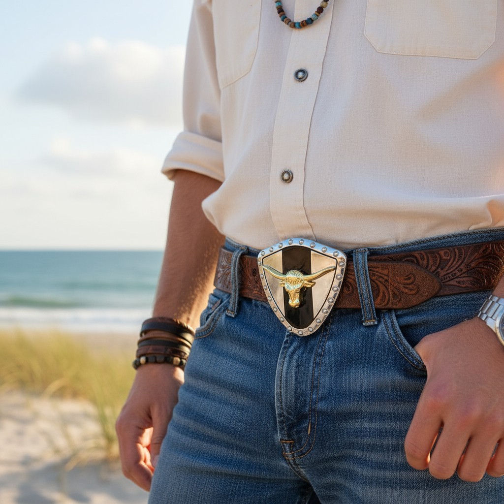 Men Women Silver Metal Western Belt Buckle Texas Lone Horn Cow Bling Gold Bull