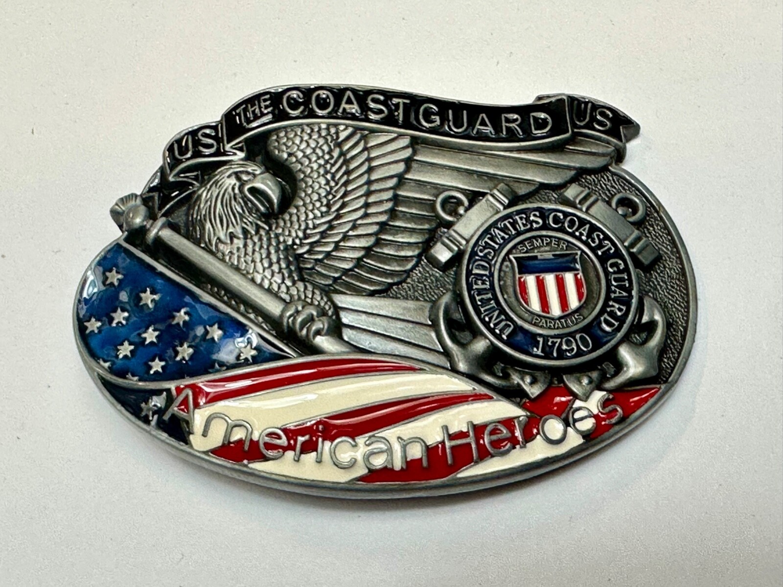 US Coast Guard America&rsquo;s Heroes – since 1790 Patriotic United States belt buckle